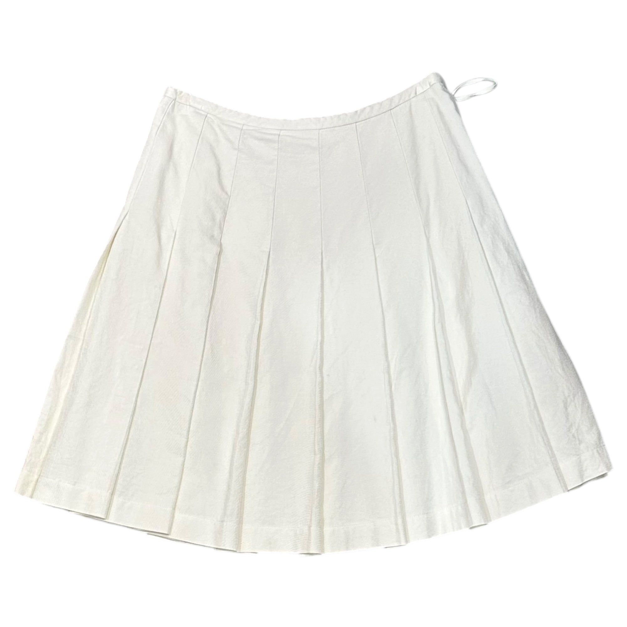 robe de chambre COMME des GARCONS(ローブドシャンブルコムデギャルソン) 2001SS Pleated Flare Skirt プリーツ フレア ひざ丈 スカート RS10035 M ホワイト AD2000 00's レーヨン