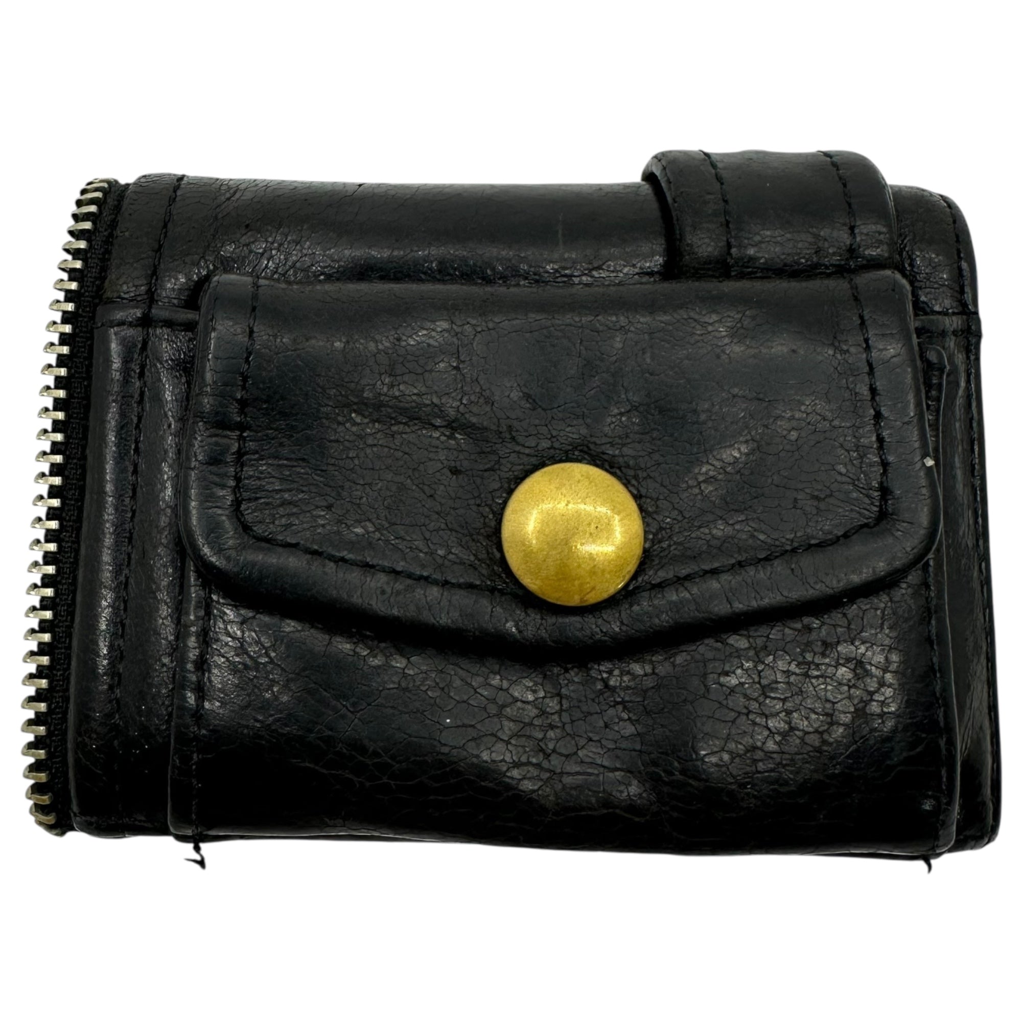 beautiful people(ビューティフルピープル) Rider's Wallet ライダース ウォレット レザー 財布 ブラック 3つ折り財布