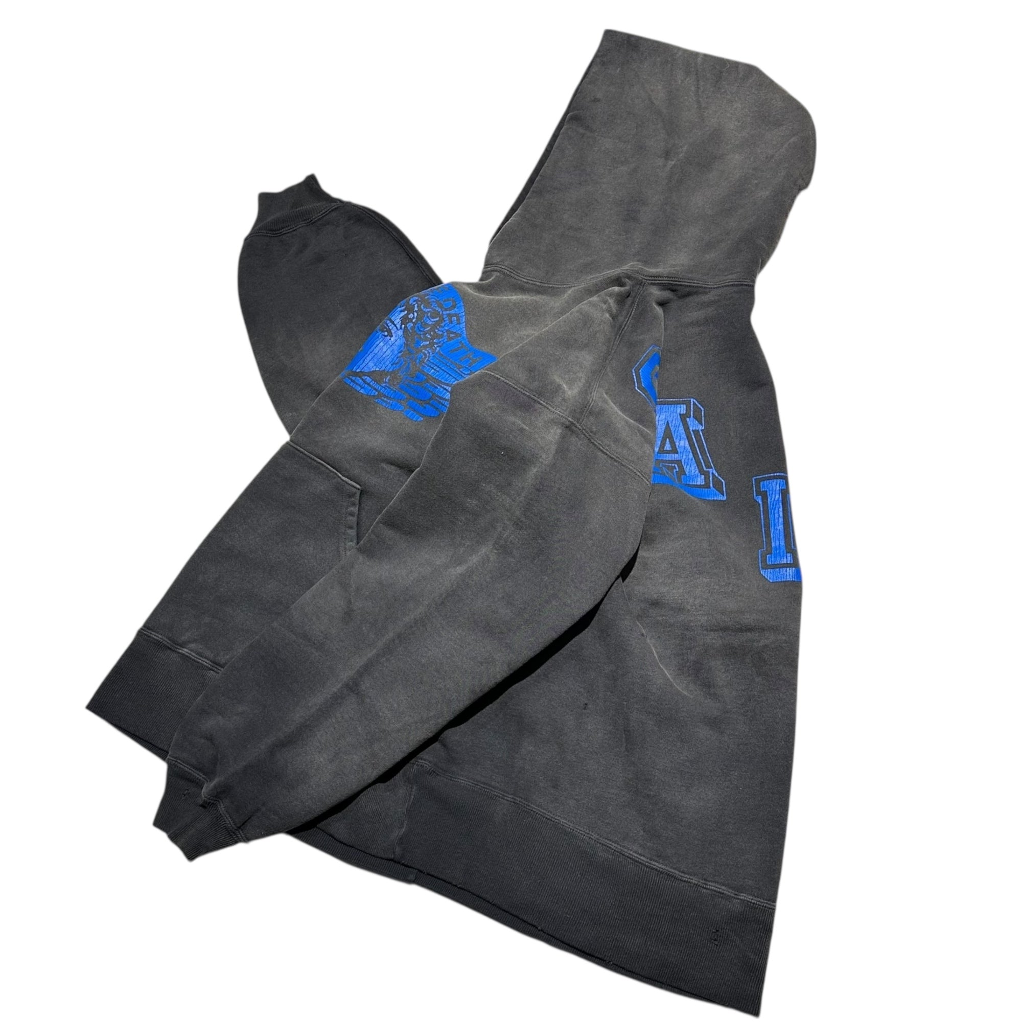 SAINT MICHAEL(セントマイケル) 25AW ANGEL HOODIE / BLACK エンジェル フーディ SM-HR1-0000-052 XL ブラック ダメージ加工 プルオーバー パーカー