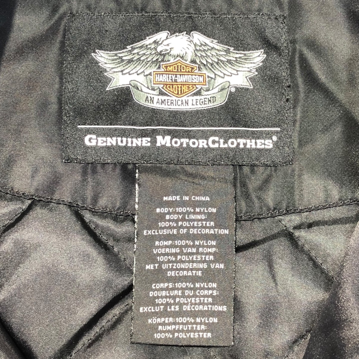 HARLEY DAVIDSON(ハーレーダヴィッドソン) Heritage Nylon Bomber Jacket ヘリテージ ナイロン ボンバー  ジャケット 98552-15VM L ブラック×ホワイト レーシング ライダース バイカー