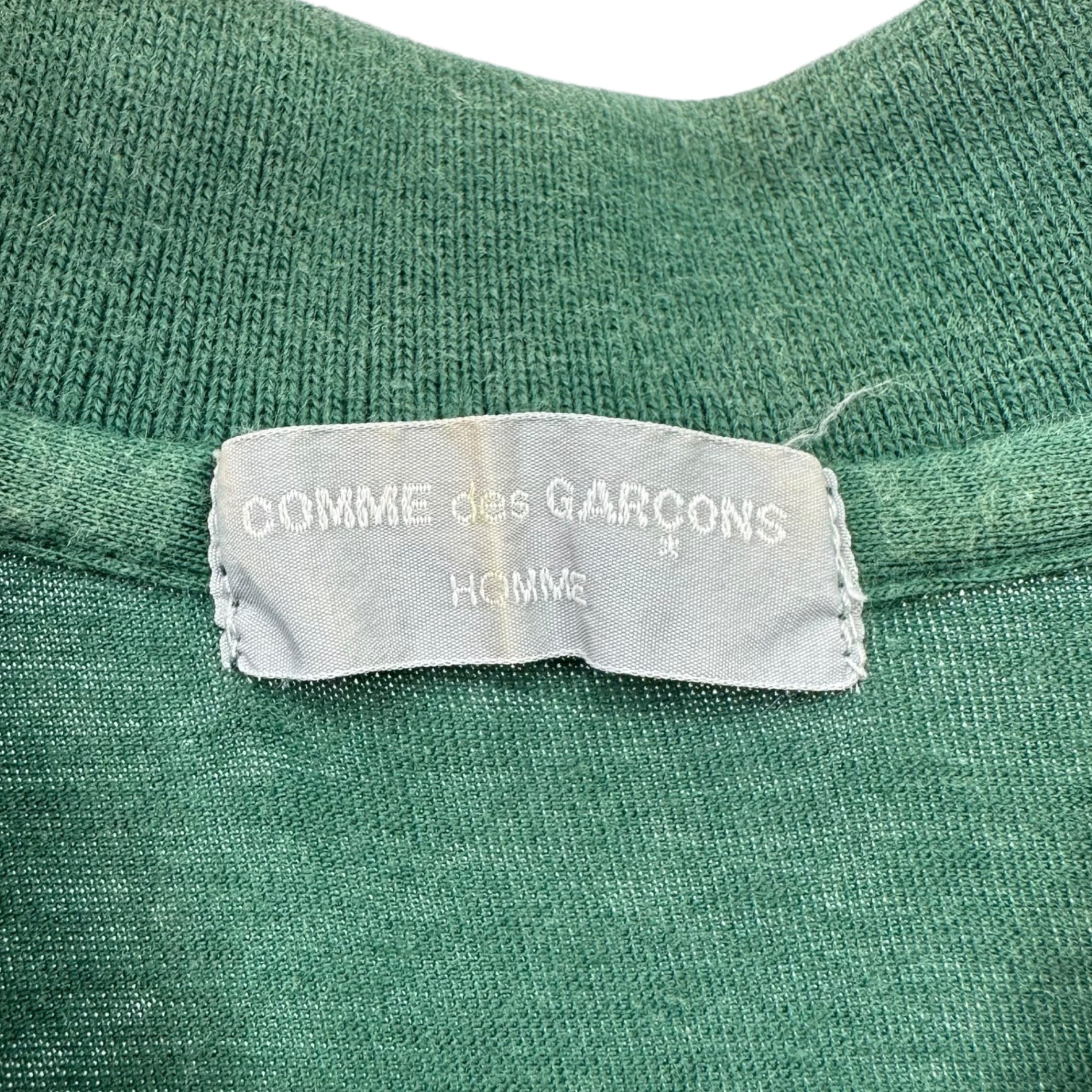 COMME des GARCONS HOMME(コムデギャルソンオム) 1989 back logo print polo shirt 80年代 バックロゴ プリント ポロシャツ 川久保玲 本人期 HT-020260 FREE グリーン ヴィンテージ 稀少品