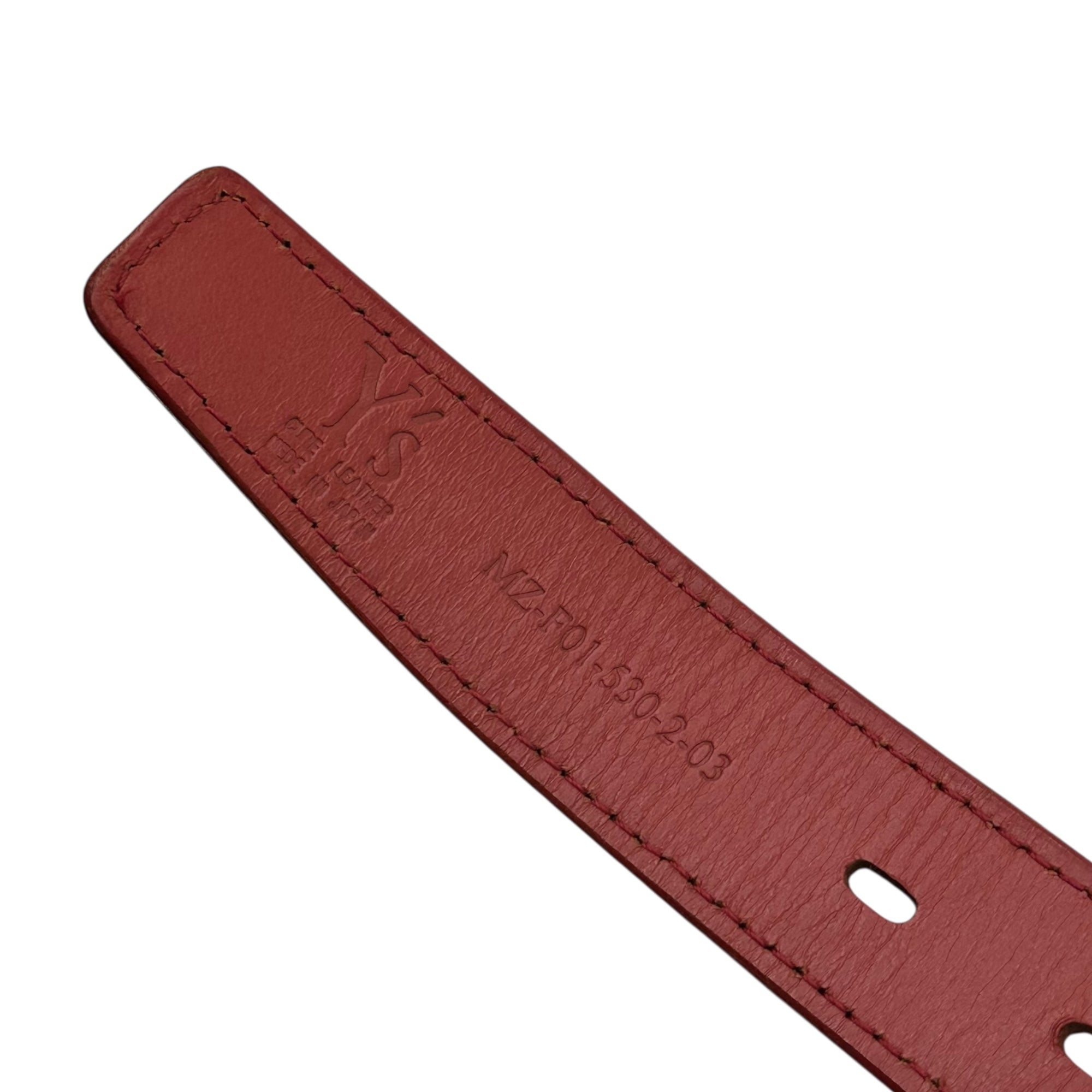 Y's(ワイズ) Canvas and Leather Combination Belt キャンバス レザー 切替 ベルト MZ-F01-S30-2-03 レッド