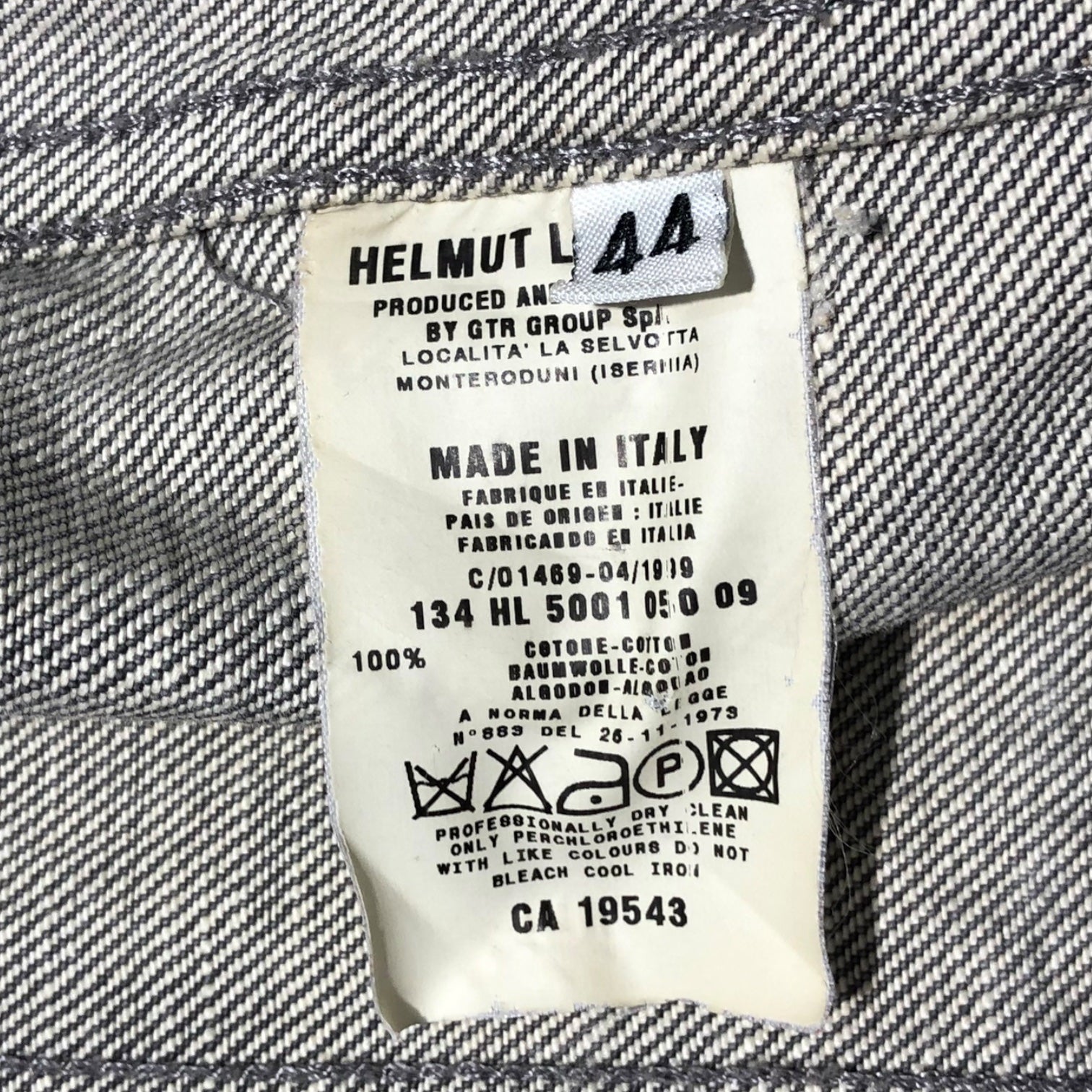 HELMUT LANG(ヘルムートラング) 90's archive denim jacket アーカイブ デニム ジャケット 本人期 44(S程度)  グレー 1999 トラッカー ヴィンテージ