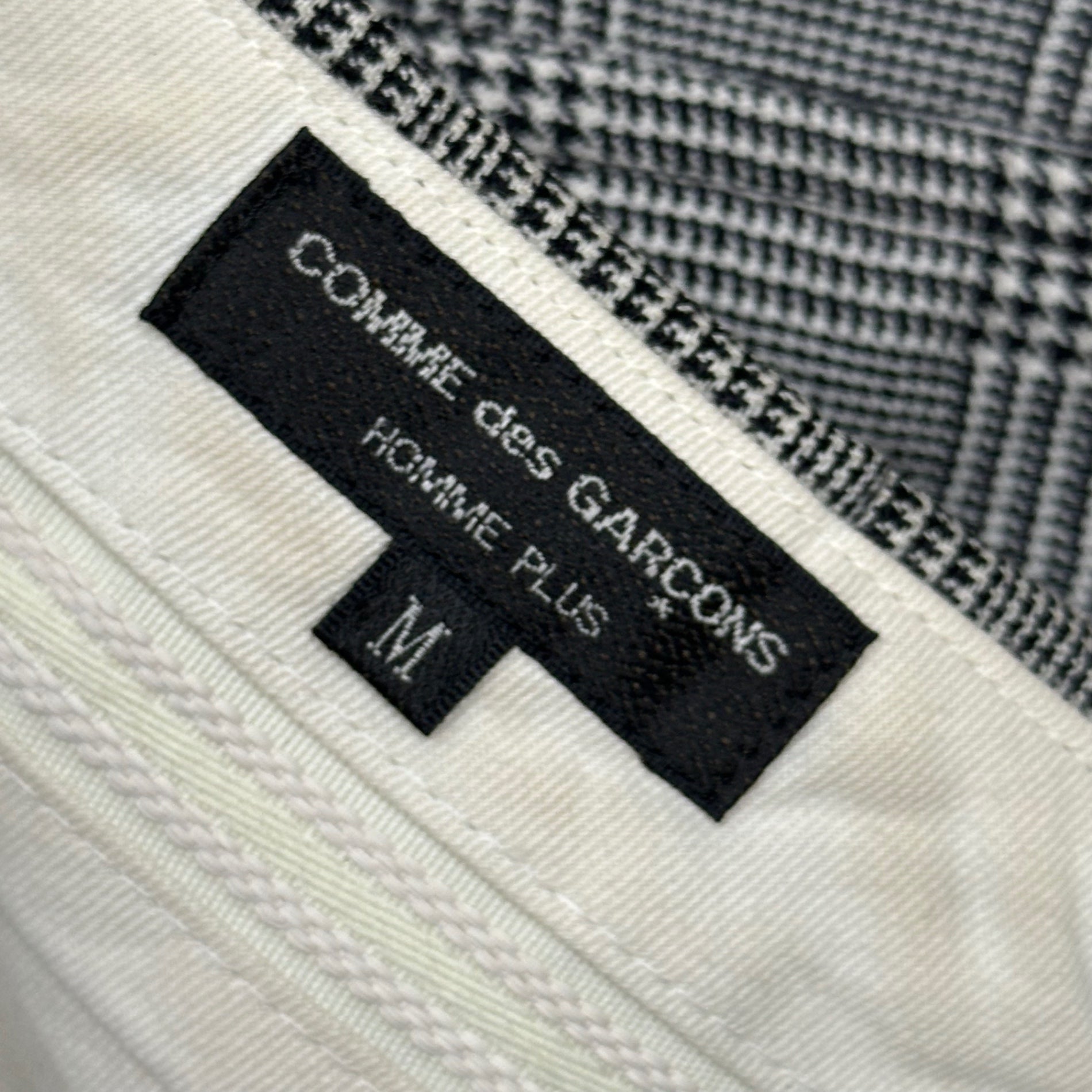 COMME des GARCONS HOMME PLUS(コムデギャルソンオムプリュス) 2011AW Glen Check Wide Straight-Leg Slacks グレンチェック ワイド ストレート スラックス パンツ PH-P039 M ブラック×アイボリー AD2011