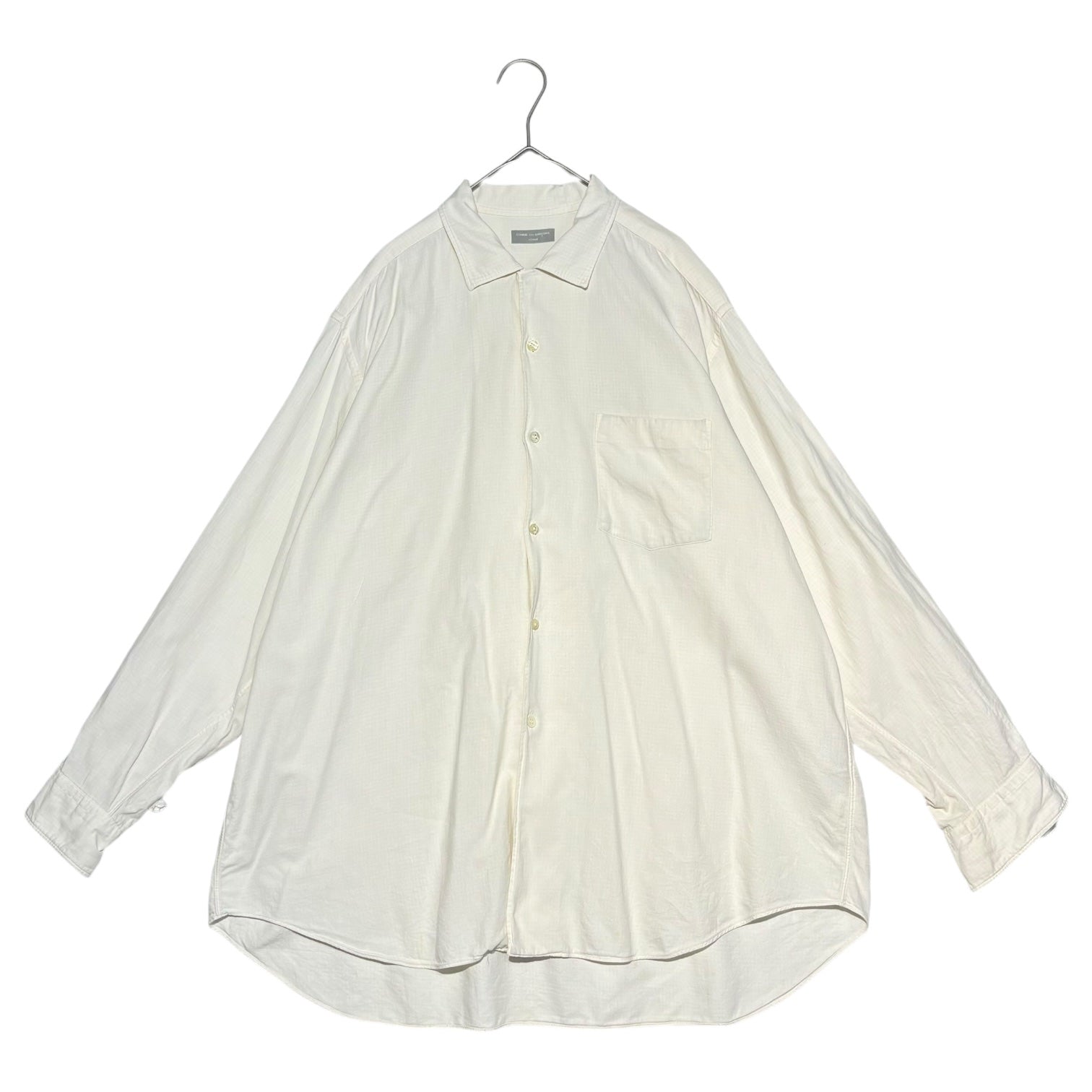 COMME des GARCONS HOMME(コムデギャルソンオム) 80~90's open collar thin check long sleeve shirt 開襟 薄チェック 長袖 シャツ ヴィンテージ FREE アイボリー オープンカラー