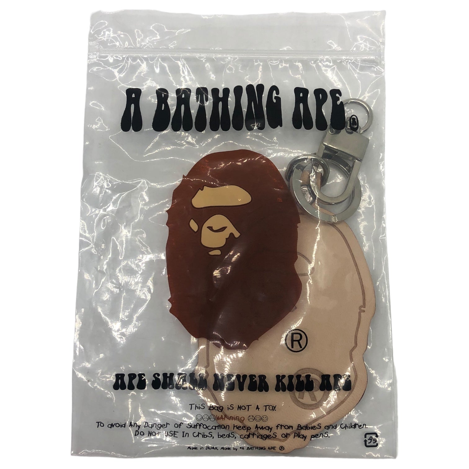 A BATHING APE(アベイシングエイプ) 00's APE face leather keychain エイプ フェイス レザー キ