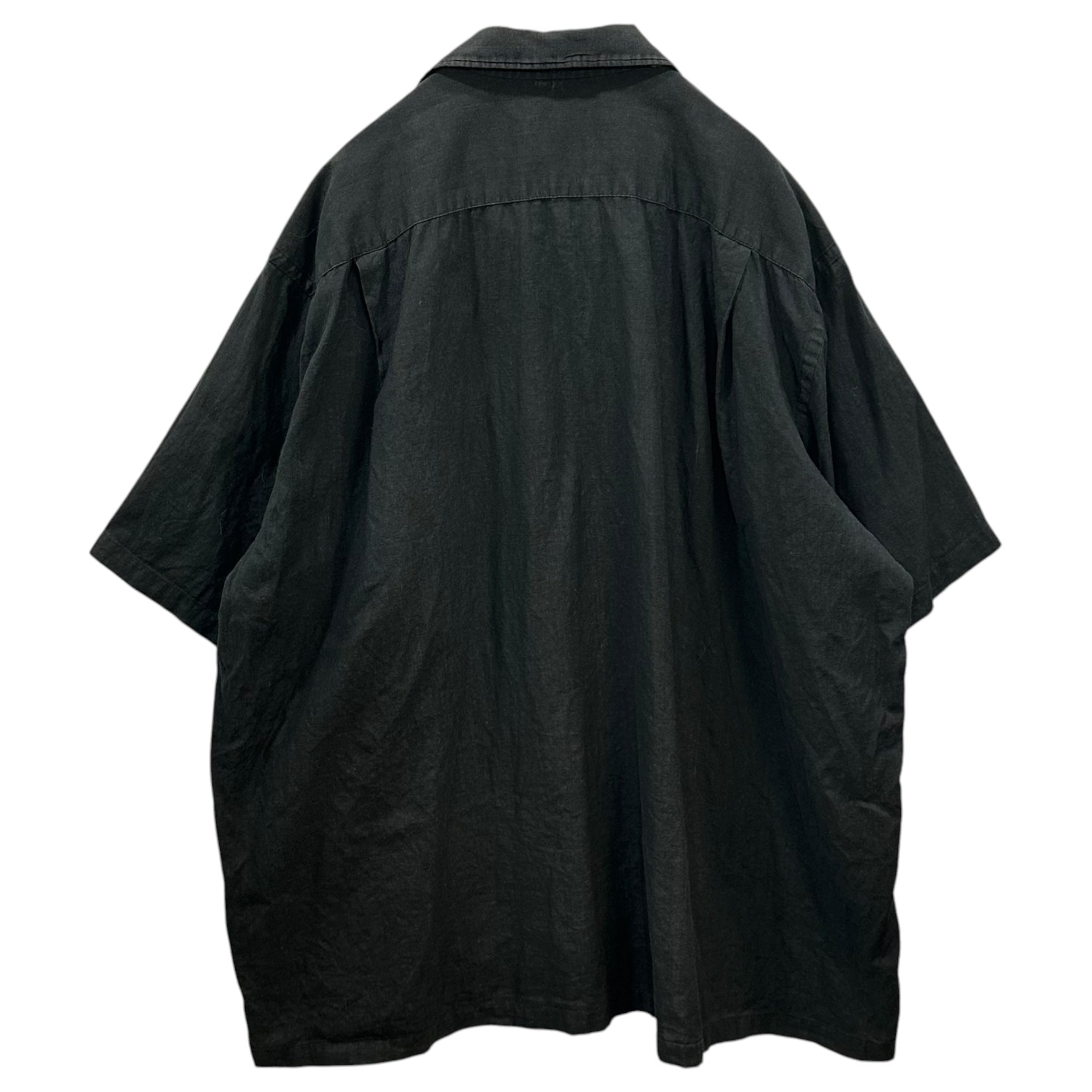 COMME des GARCONS HOMME(コムデギャルソンオム) 90's Linen Open-Collar S/S Shirt リネン オープンカラー 半袖 シャツ 表記無(ML程度) ブラック