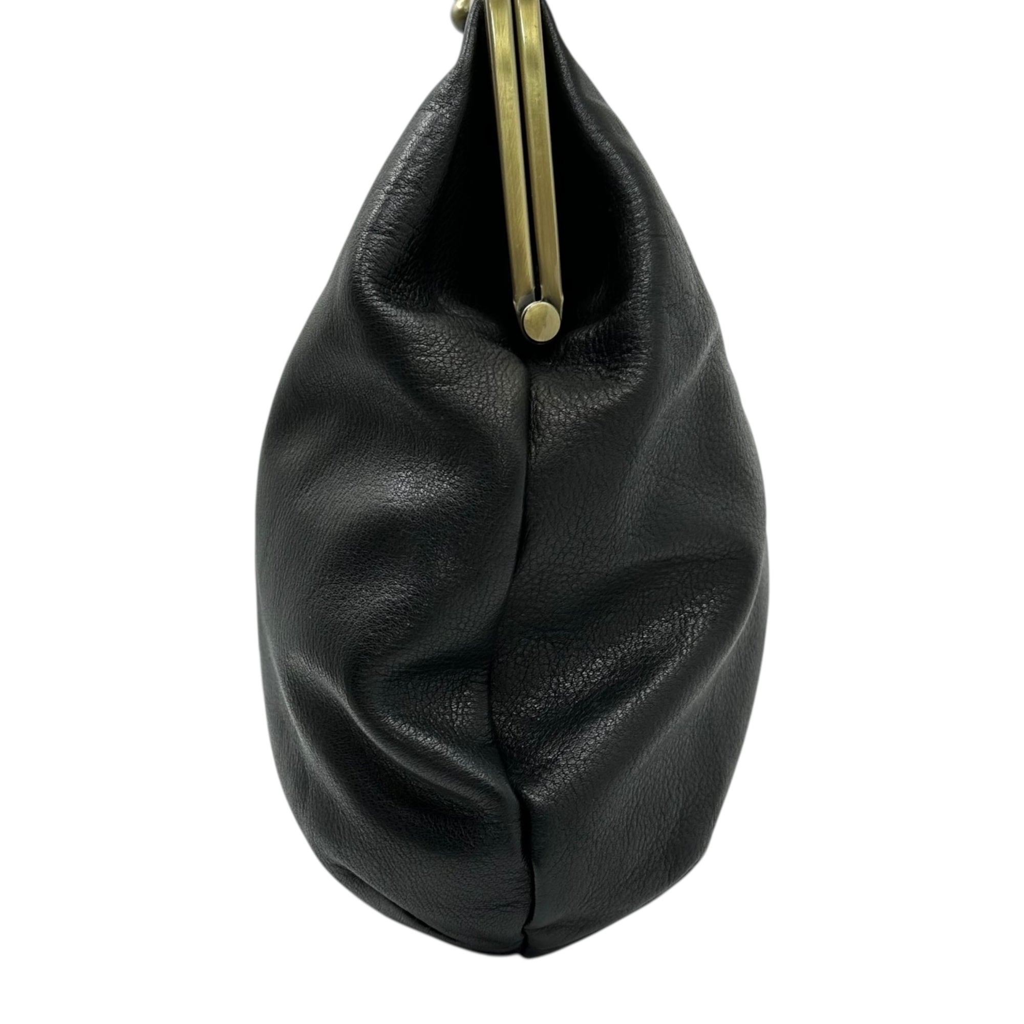 kvell(ケベル) Leather coin purse shoulder bag レザー がま口 ショルダー バッグ ブラック