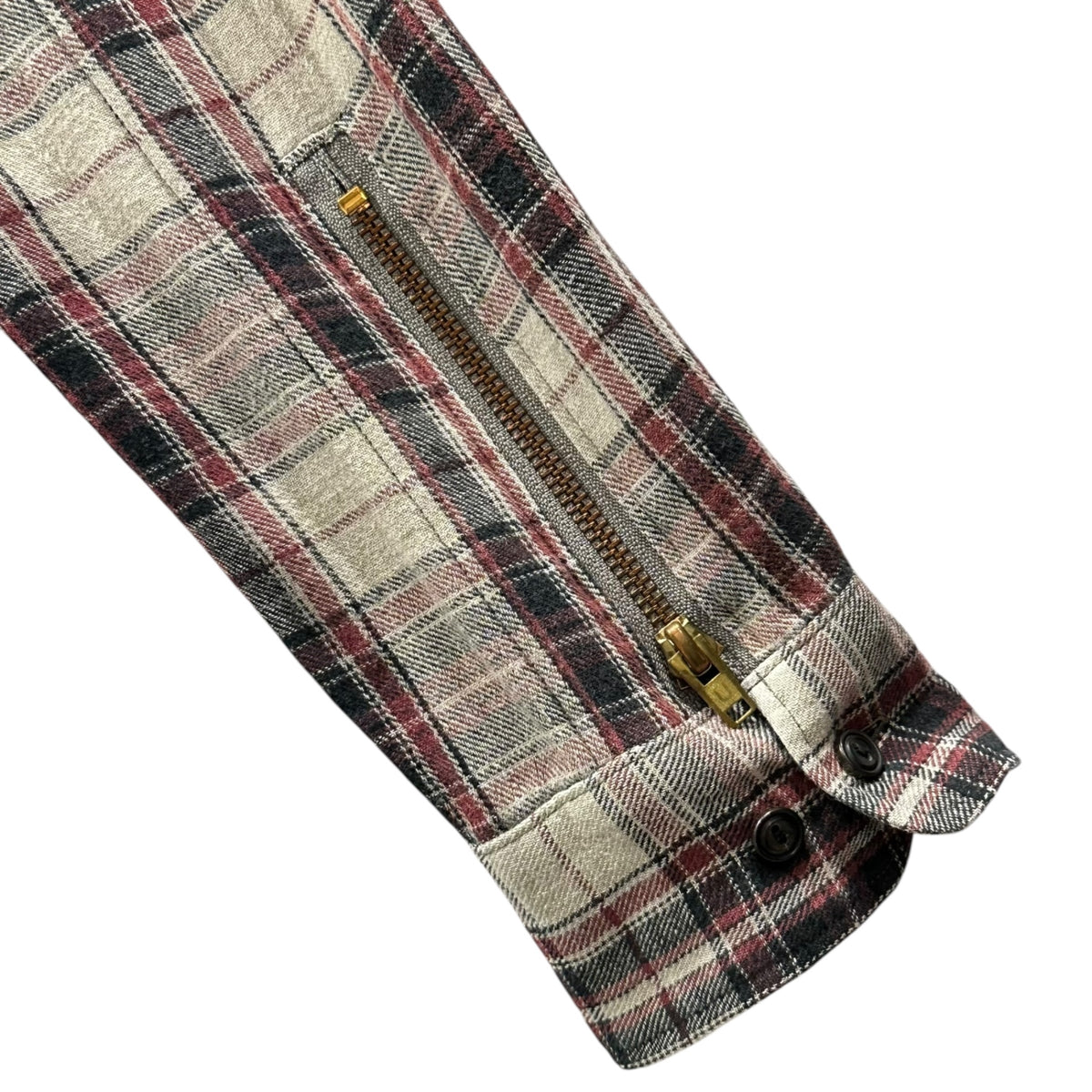 UNDERCOVERISM(アンダーカバイズム) 2008AW Zip-Sleeve Plaid Flannel Shirt 袖ジップ チェック フランネル シャツ B4409 2 ベージュ×レッド ネルシャツ