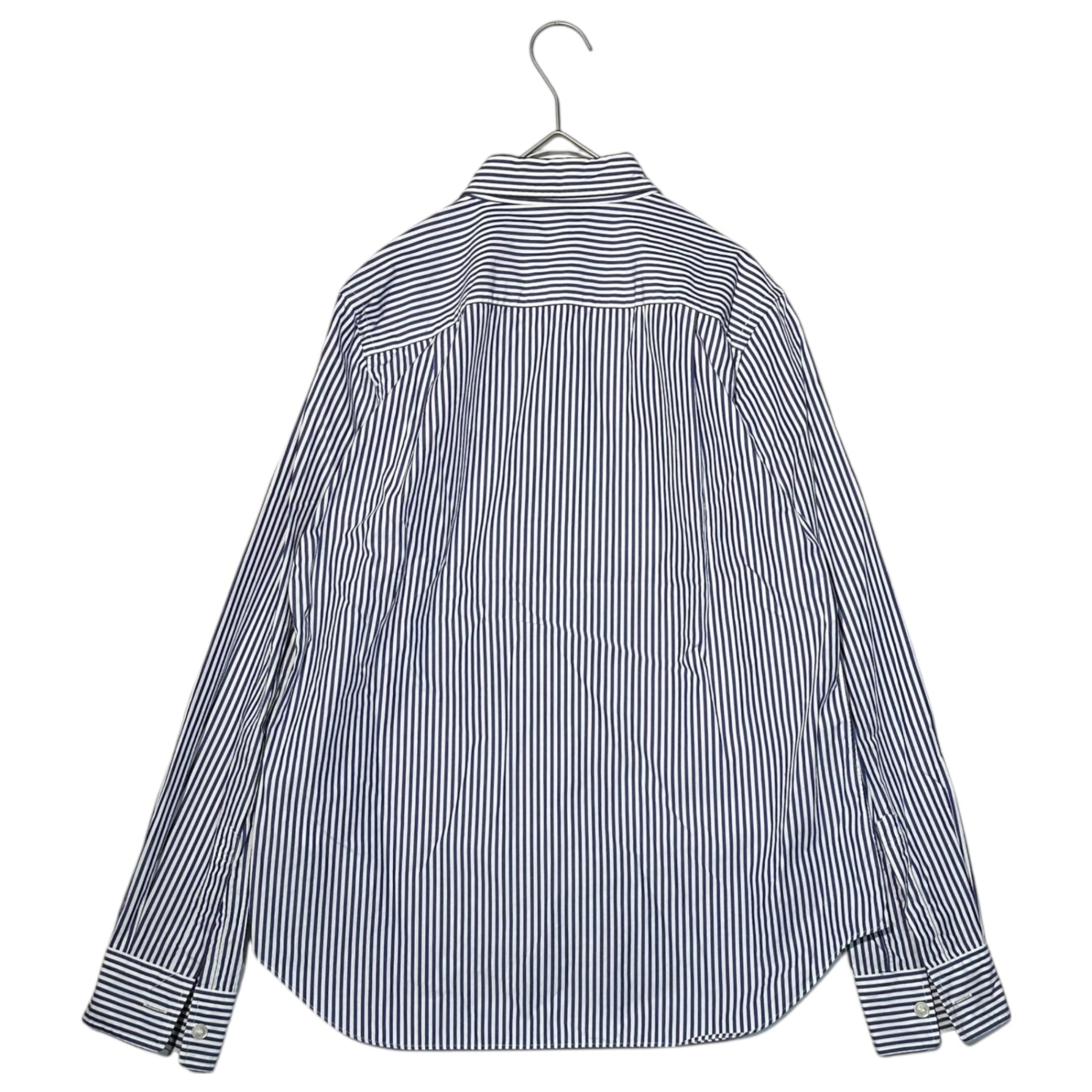 PLAY COMME des GARCONS(プレイコムデギャルソン) One-Point Logo Striped Shirt ワンポイント ロゴ ストライプ シャツ ハート AZ-B007 L ブルー AD2019/8