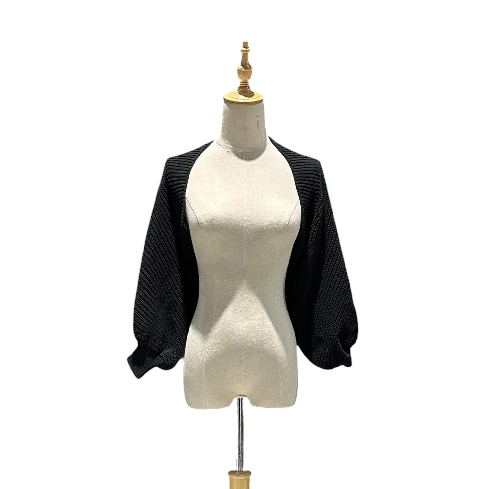 JUNYA WATANABE COMME des GARCONS(ジュンヤワタナベコムデギャルソン) 2003SS Cotton balloon-sleeve bolero バルーン スリーブ コットン ボレロ JI-N017 M ブラック 00's ニット カーディガン