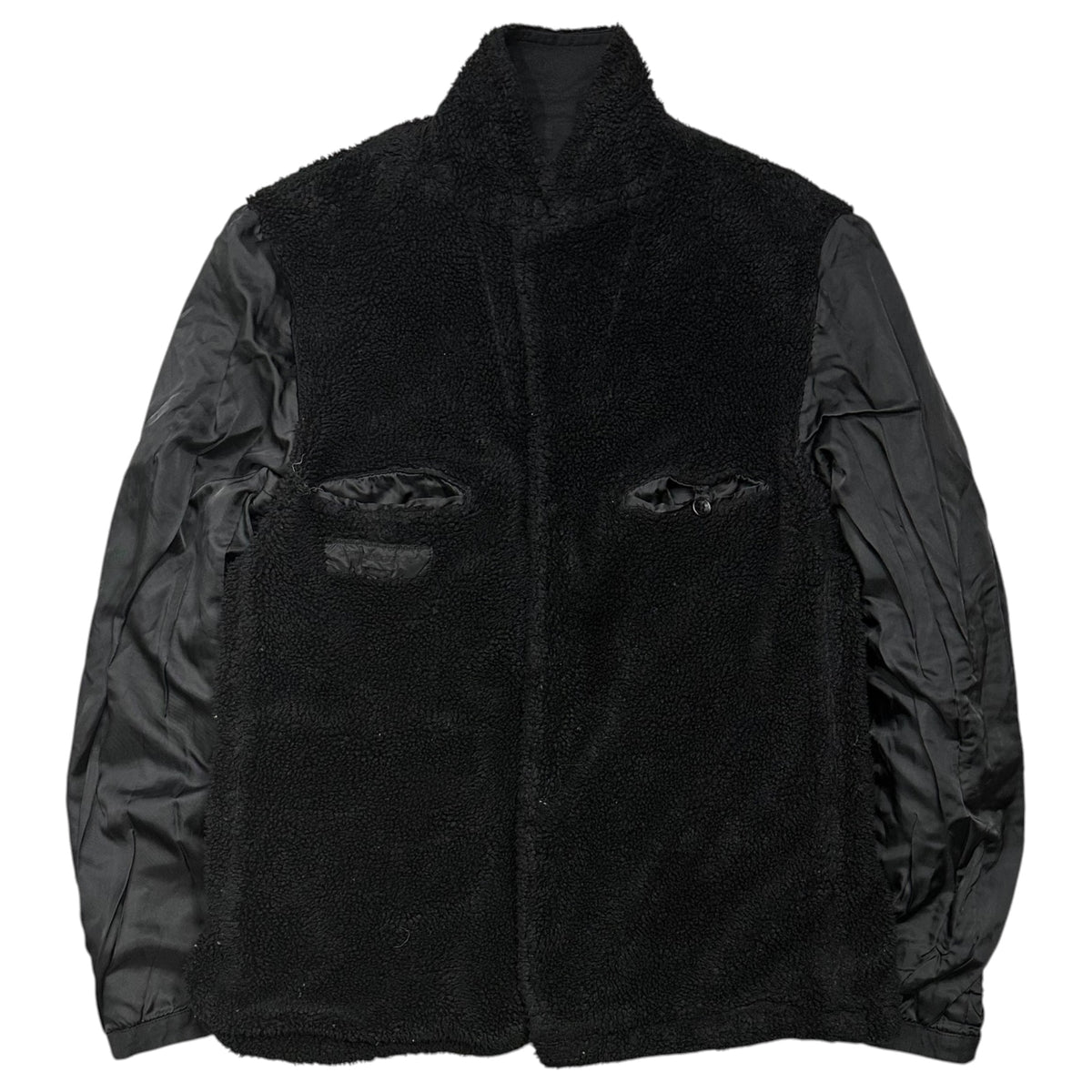 COMME des GARCONS HOMME(コムデギャルソンオム) 2005AW Piece-Dyed Faux Fur-Lined Jacket 製品染め 内ボア ジャケット HP-J049 L ブラック AD2005 00s アーカイブ