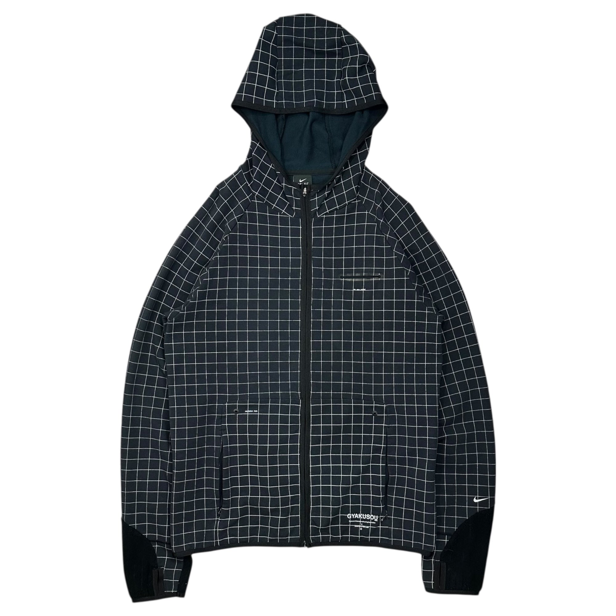 GYAKUSOU × AFFA(ギャクソウ × エーエフエフエー) Spider Check Zip-Up Hoodie スパイダーチェック ジップアップ フーデッド ジャケット パーカー 419068-010 M ブラック×ホワイト パーカー コラボ NIKE × UNDERCOVER アンダーカバー 名作 稀少品