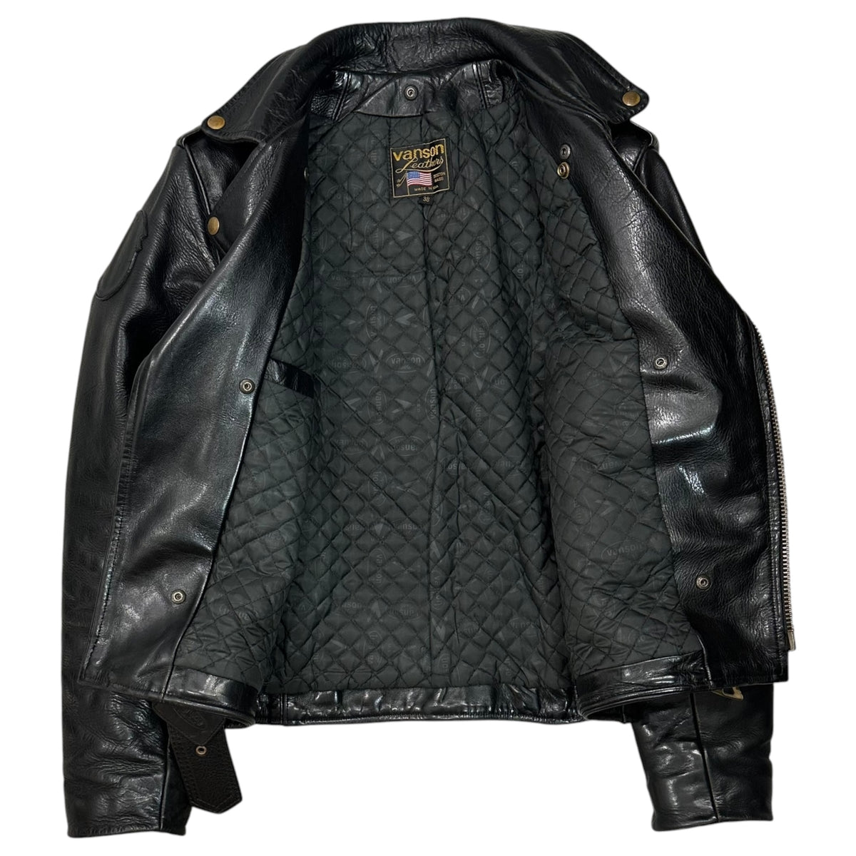 VANSON(バンソン) TYPE C2 Double biker jacket ダブル ライダース ジャケット 38 ブラック レザー