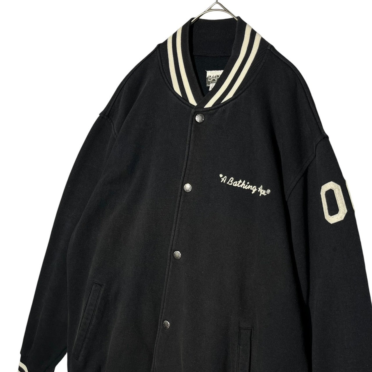 BAPE BY A BATHING APE(ベイプ バイ アベイシングエイプ) 00's a bathing ape General sweatshirt jacket 00年代 アベイシングエイプ ジェネラル スウェット ジャケット L ブラック×ホワイト