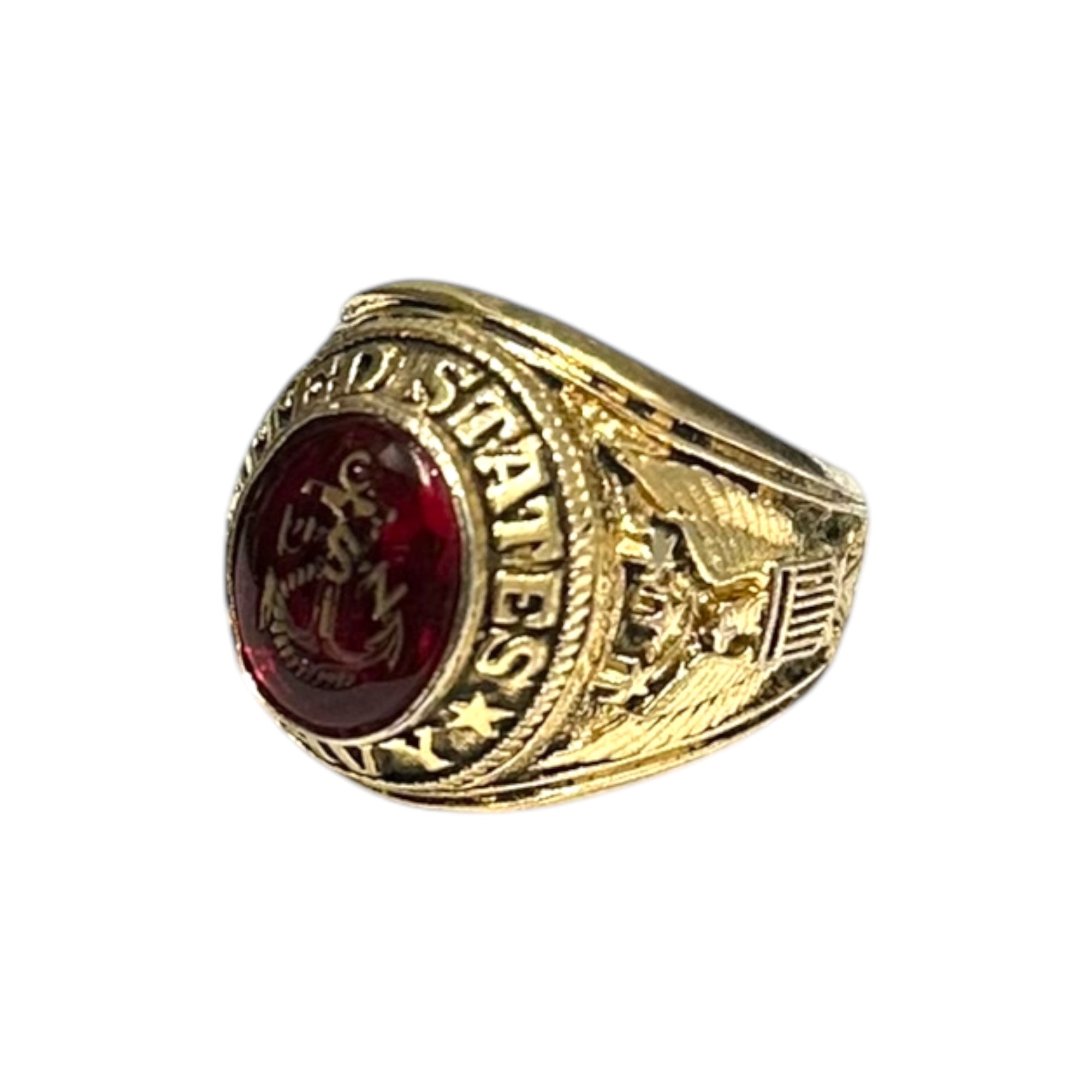 US NAVY(アメリカ海軍) 1970's~1980's 18KGE USN Calss Ring カレッジ リング 20号 ゴールド 70年代～80年代 ヴィンテージ アメリカ海兵隊