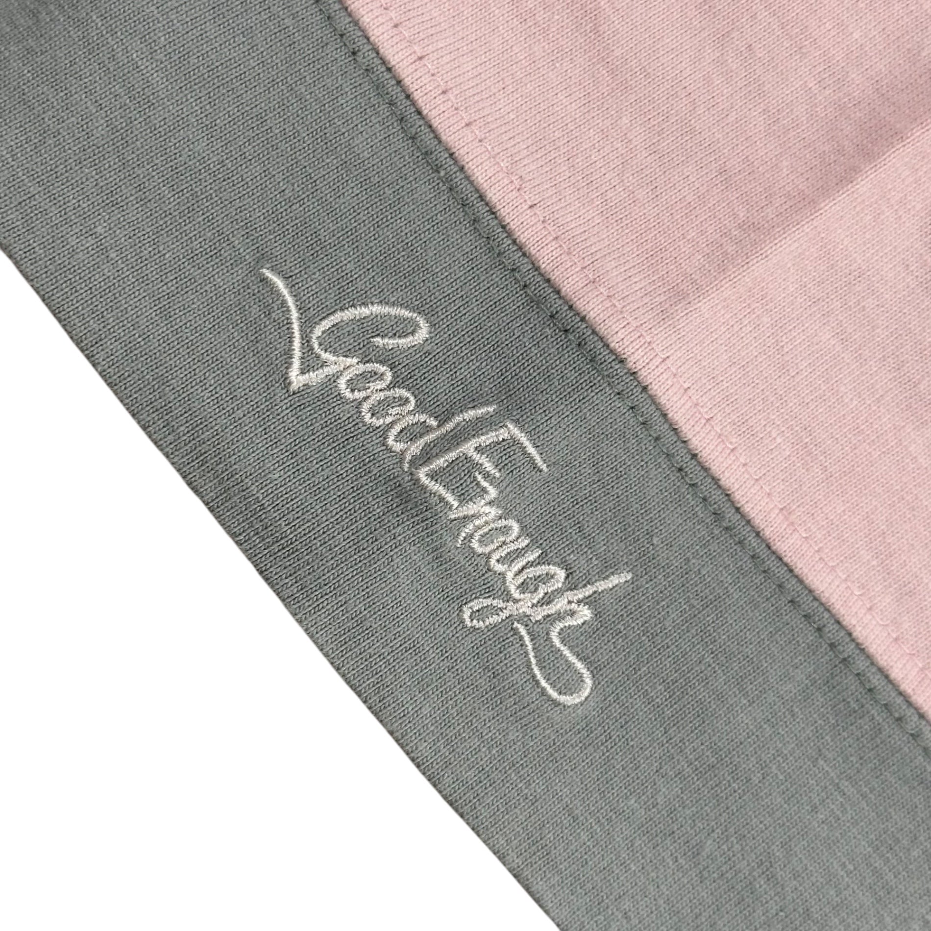 GOODENOUGH(グッドイナフ) 90's Line-blocked s/s T-shirt ライン 切替 半袖 Tシャツ 表記消(L程度) グレー×ピンク