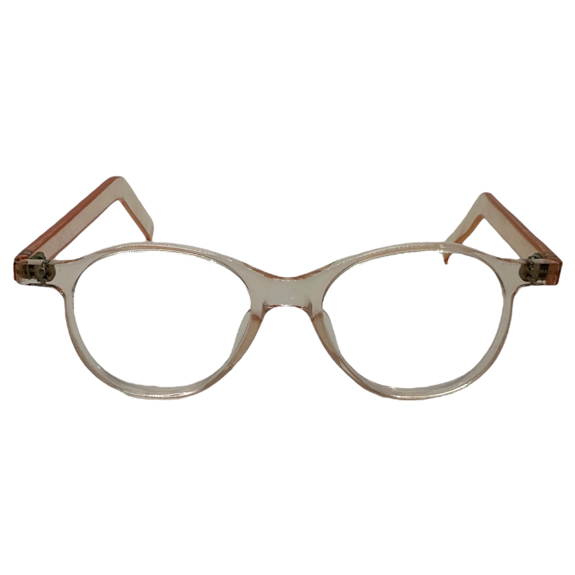 French Vintage(フランスヴィンテージ) 40's Wellington Celluloid Eyeglass Frames ウェリントン セルロイド メガネ フレーム ローズ 40年代 芯なし ジュラ地方 眼鏡 サングラス