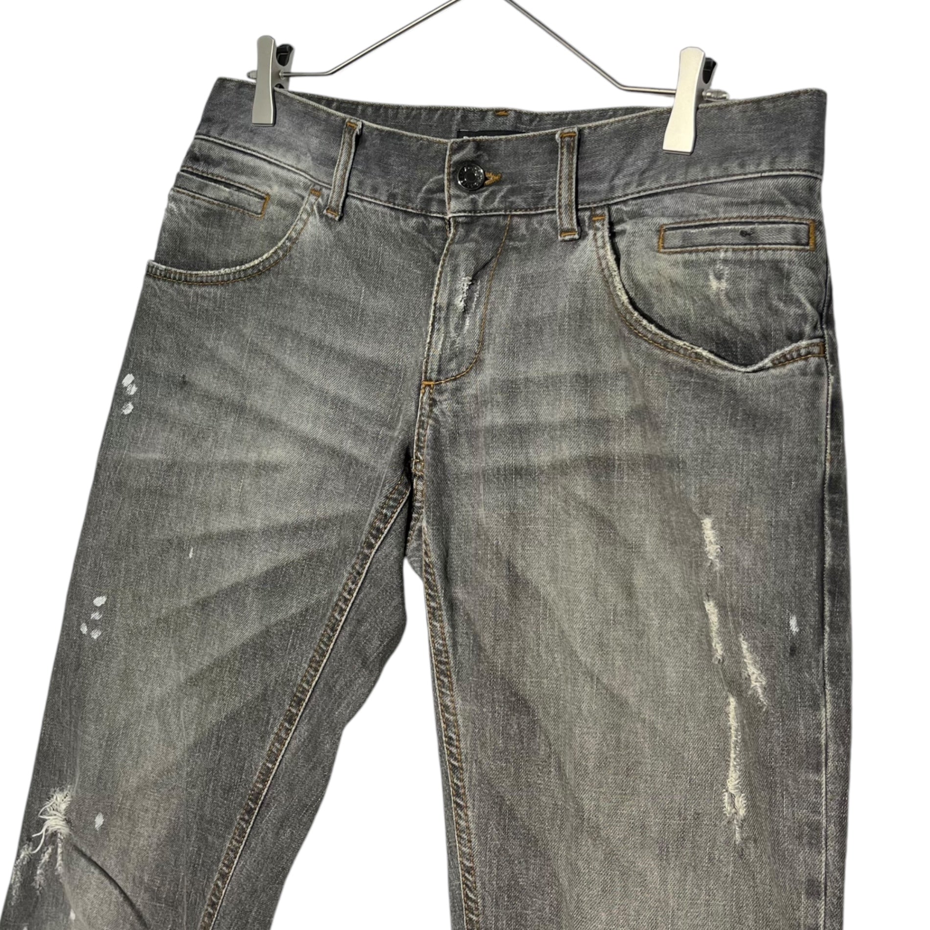 DOLCE&GABBANA(ドルチェ&ガッバーナドルガバ) 00's distressed denim pants ダメージ加工 デニム パンツ  G46KBD/G8D89 48(M) ブラック