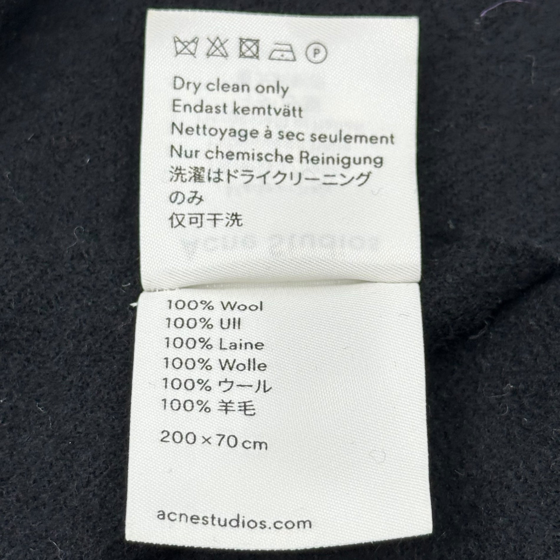 Acne Studios(アクネストゥディオズ) Large Wool Scarf 大判 ウール マフラー ブラック