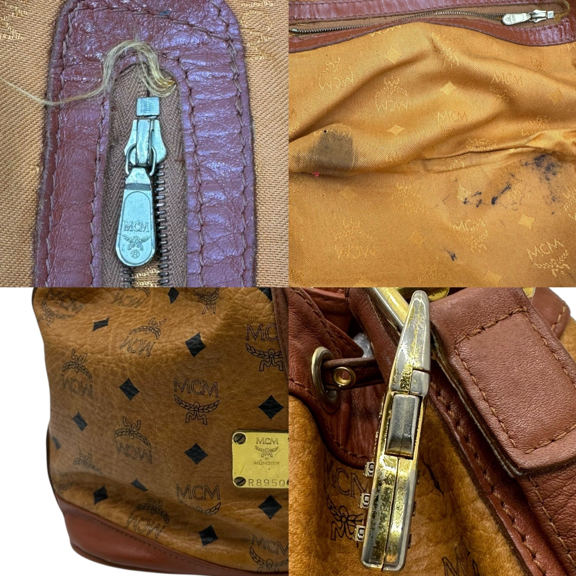 MCM(エムシーエム) Logo drawstring shoulder bag ロゴ 巾着 ショルダー バッグ ブラウン ririジップ