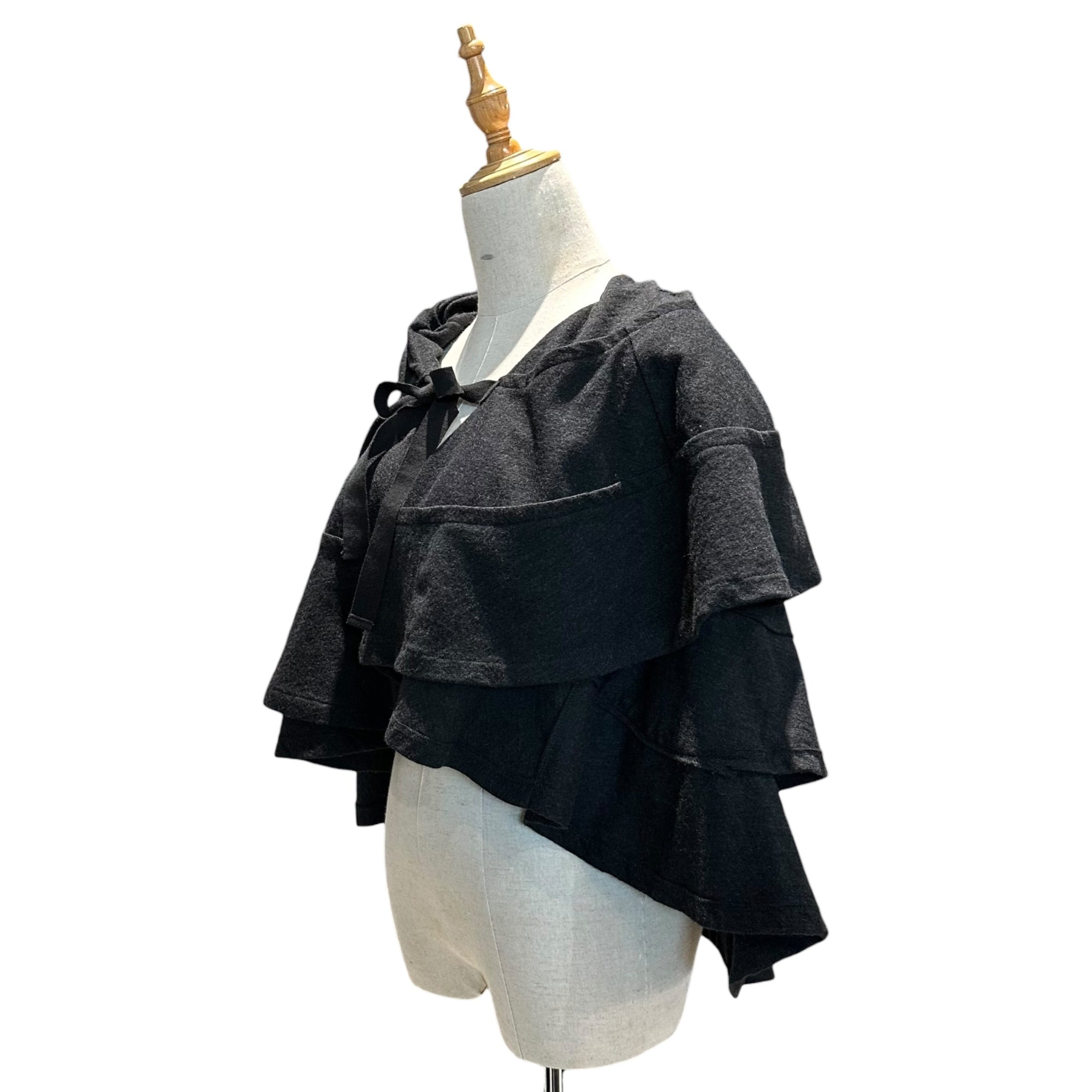 tricot COMME des GARCONS(トリココムデギャルソン) 10AW Wool Cashmere Big Collar Bolero Cardigan ウール カシミヤ ビッグカラー ボレロ カーディガン TF-T002 M ブラック(少々灰色がかっています) AD2010