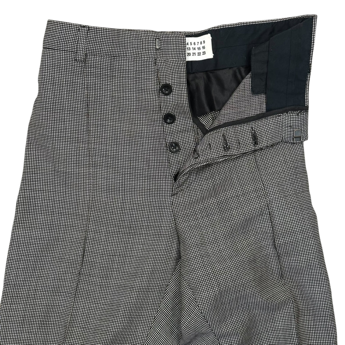 Maison Martin Margiela(メゾン マルタンマルジェラ) 2010SS Slim-Fit Micro-Check Center-Crease Slacks スリム フィット マイクロ チェック センター プレス スラックス S30KA0207 46 ブラック×ホワイト 10ライン デザインチーム期