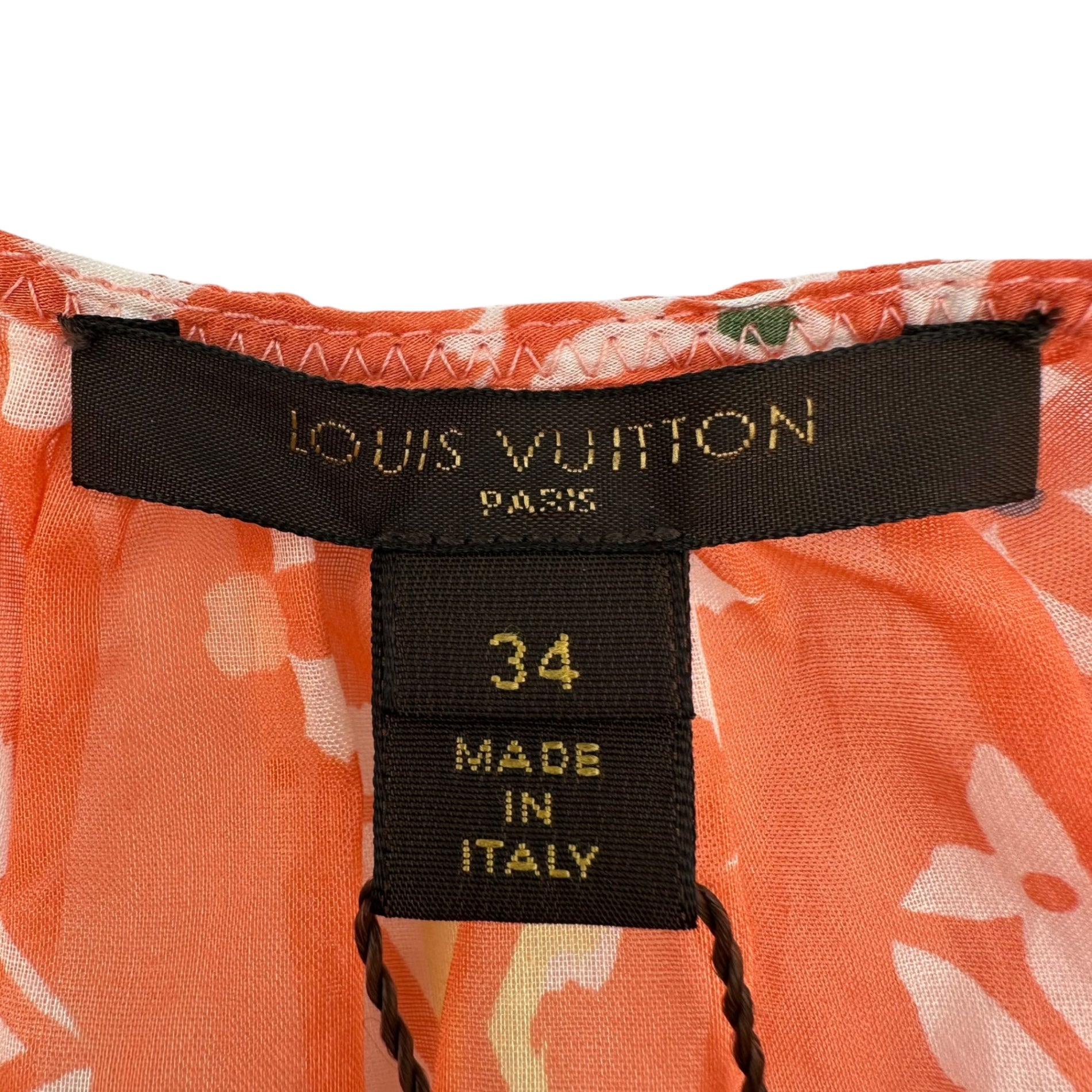 LOUIS VUITTON(ルイヴィトン) Halter-Neck Monogram Mini Dress ホルターネック モノグラム ミニ ワンピース RW101W WQDR04BHA 34 オレンジ×スカイブルー×ホワイト ノースリーブ ドレス