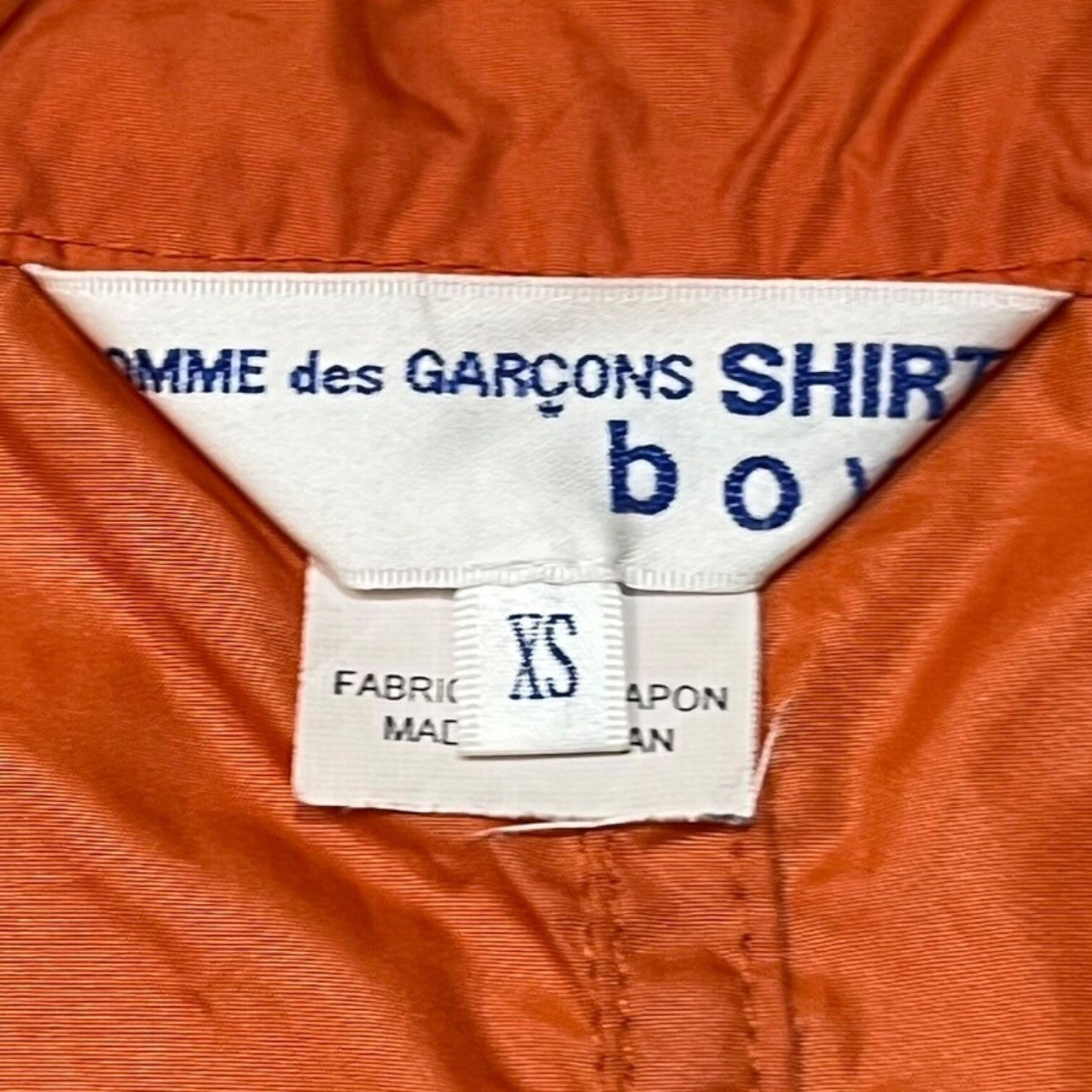 COMME des GARCONS SHIRT boys(コムデギャルソンシャツボーイズ) 19SS panel design anorak  coat/パネルデザインアノラックコート/ナイロン S27934 SIZE XS オレンジ×イエロー×ライトブルー