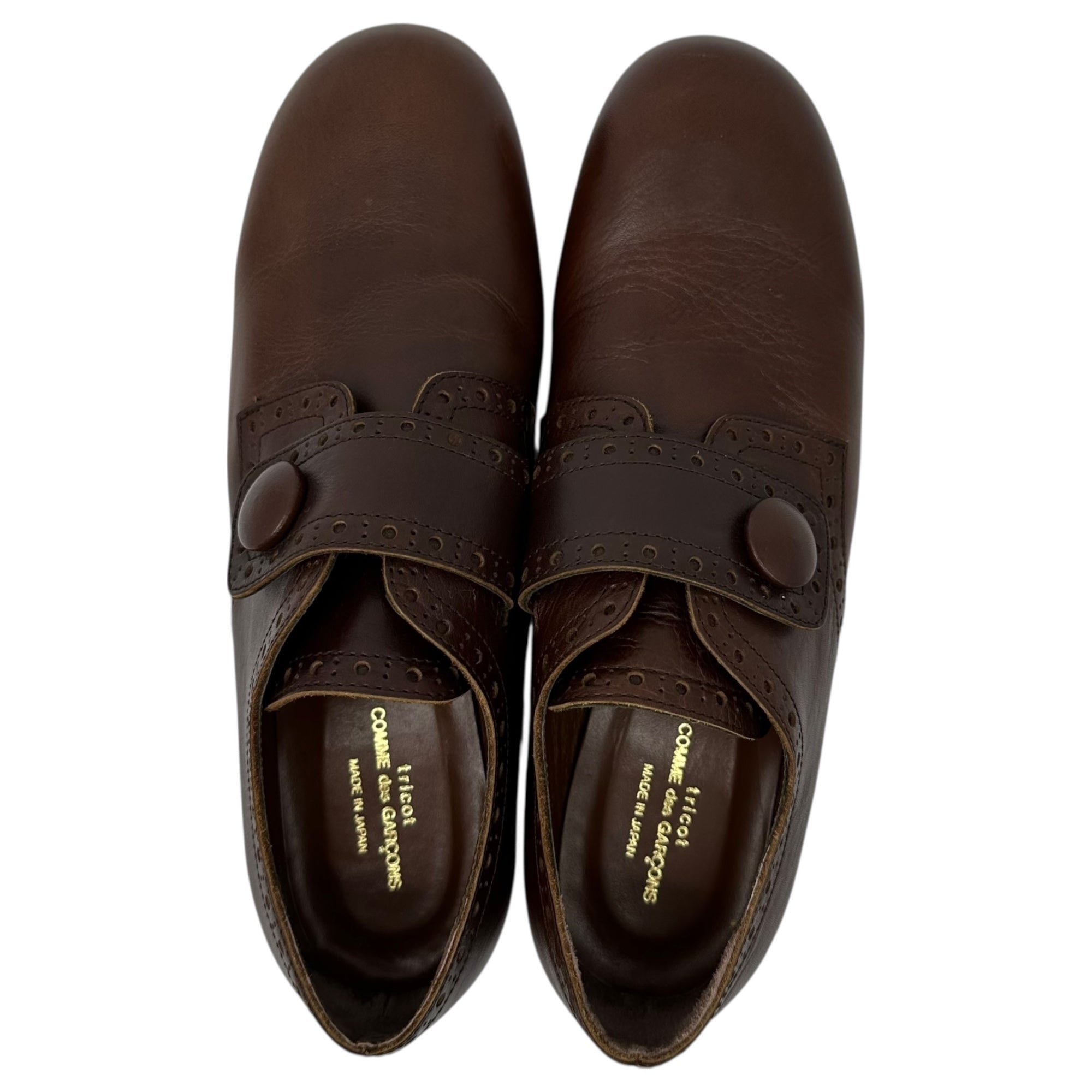 tricot COMME des GARCONS(トリココムデギャルソン) 1-Snap Medallion Leather Shoes 1スナップ メダリオン レザー シューズ TB-K105 24cm ブラウン 革靴