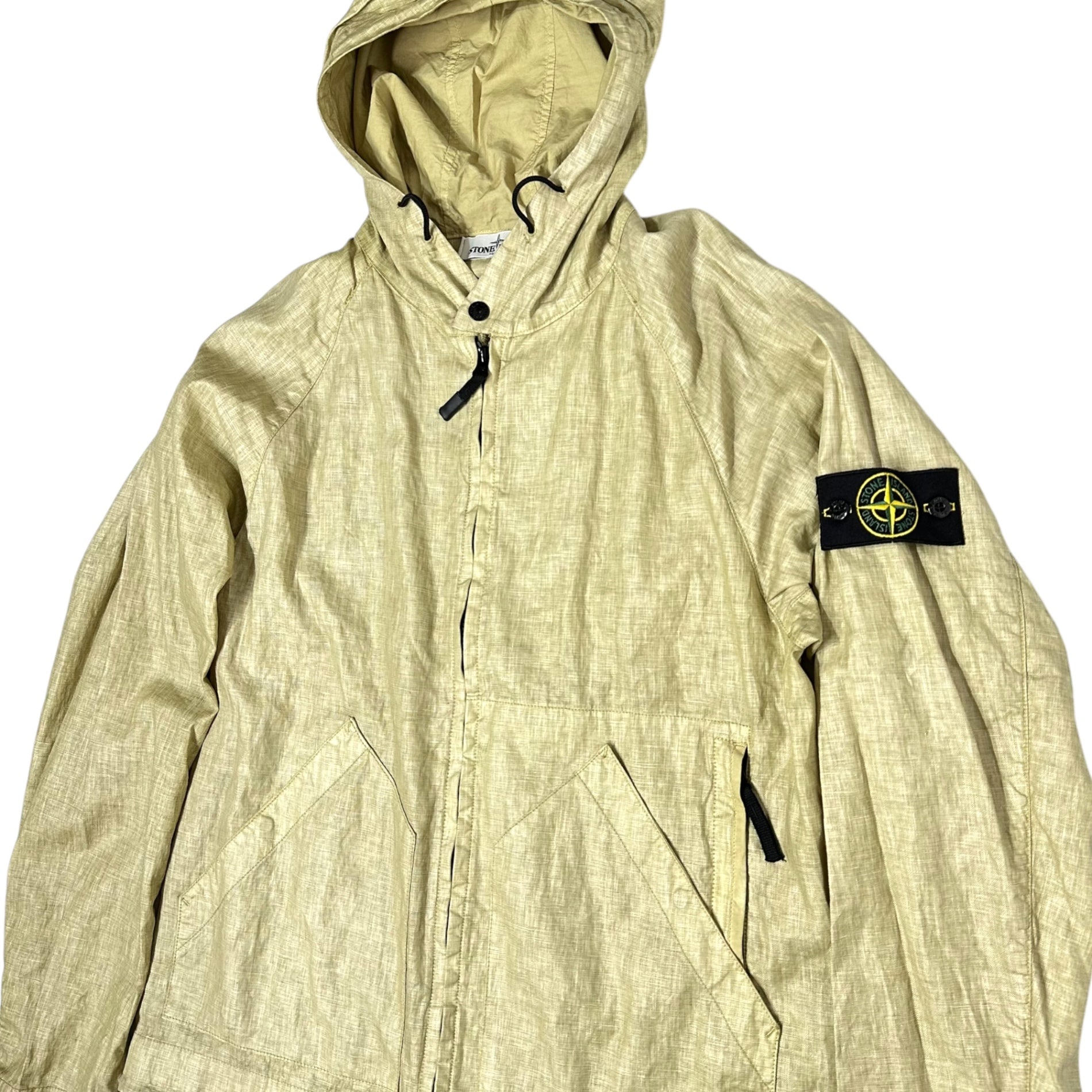 STONE ISLAND(ストーンアイランド) 14SS Lino Watro Tela リネン ワトロ キャンバス マウンテンパーカー 601543929 L ベージュ フーデッド ジャケット ジップアップ