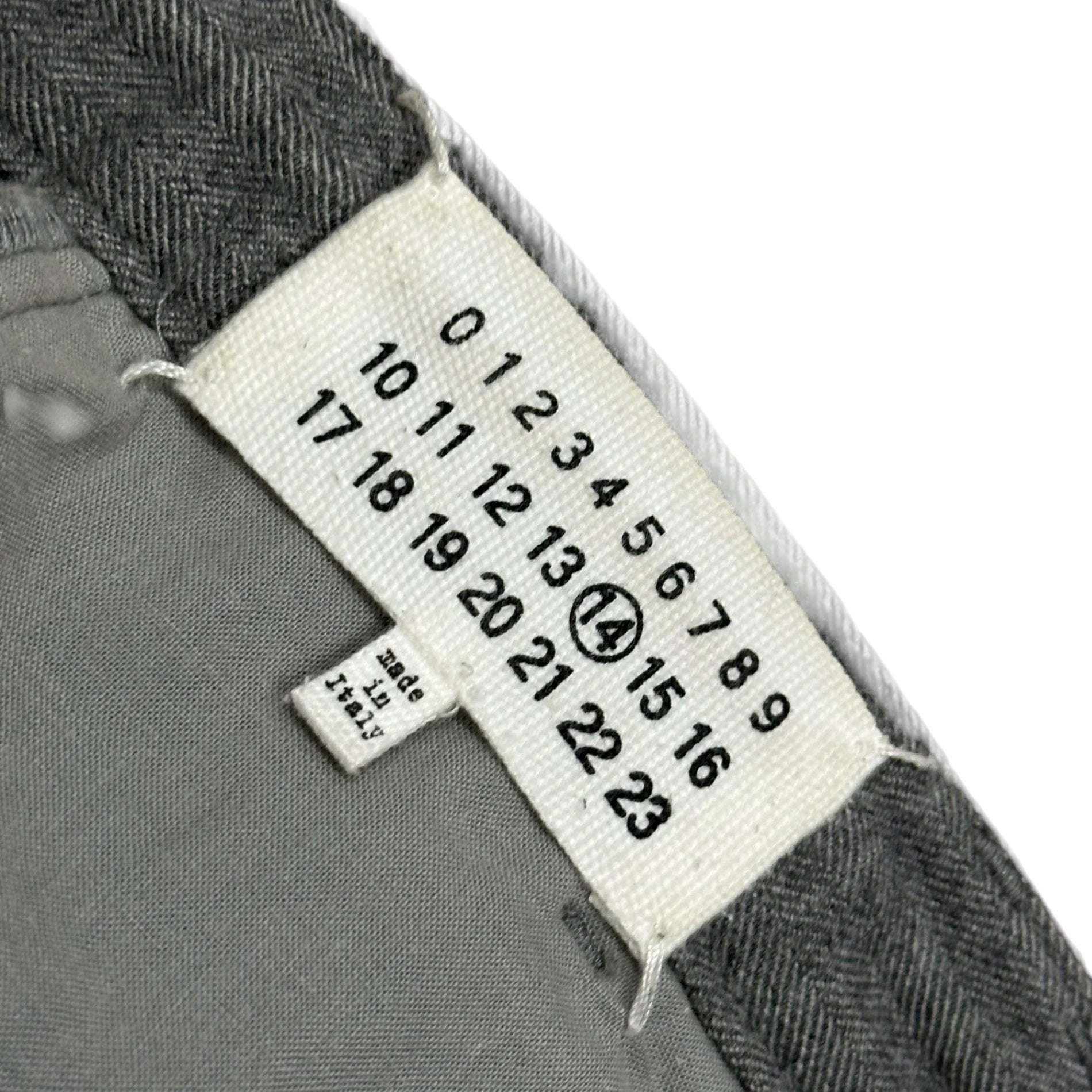 MAISON MARGIELA(メゾンマルジェラ) 2014AW Drawstring Trousers - Herringbone ドローストリング トラウザー ヘリンボーン S30KA0377 46 グレー スラックス パンツ