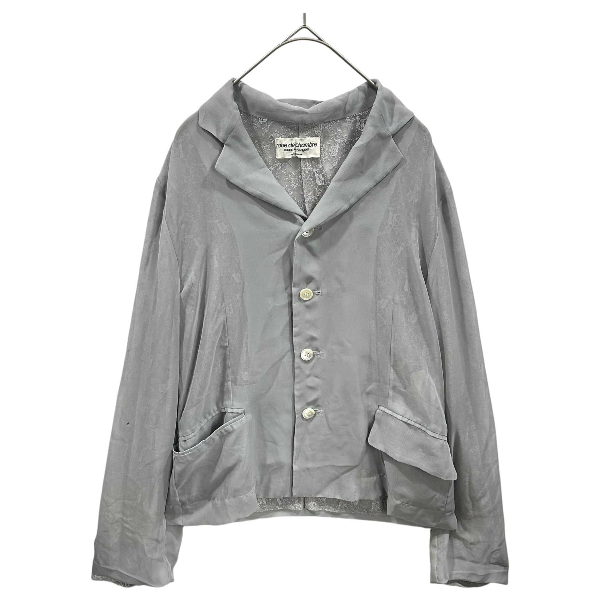 robe de chambre COMME des GARCONS(ローブドシャンブルコムデギャルソン) 1996AW Sheer Lace Inner Jacket インナー レース シアー ジャケット RJ-100260 FREE グレー AD1996 90s アーカイブ