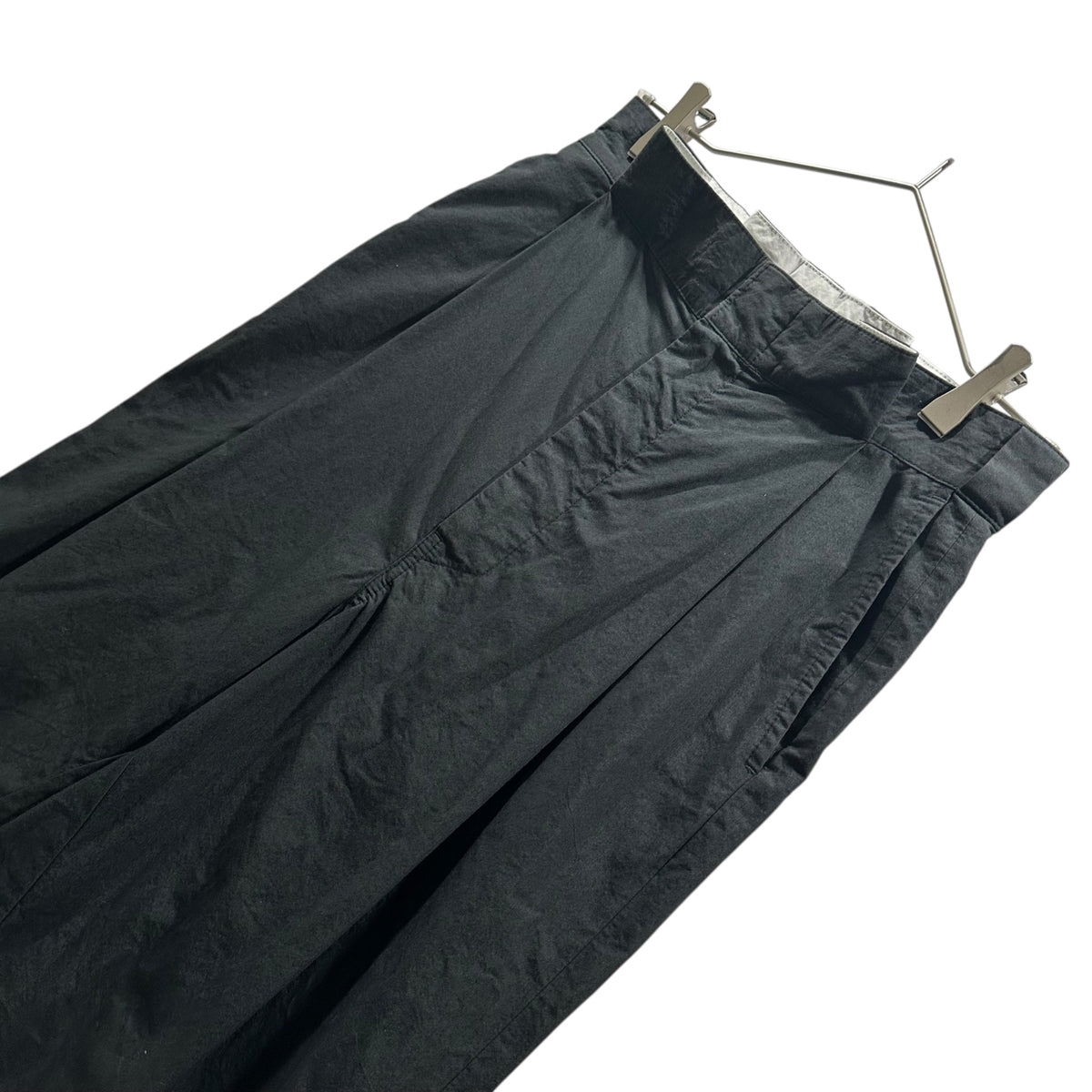 MAISON MARGIELA(メゾンマルジェラ) 2025SS Wide-leg Pleated Trousers プリーツ タック ワイド パンツ S51KA0601 36 ブラック バギー