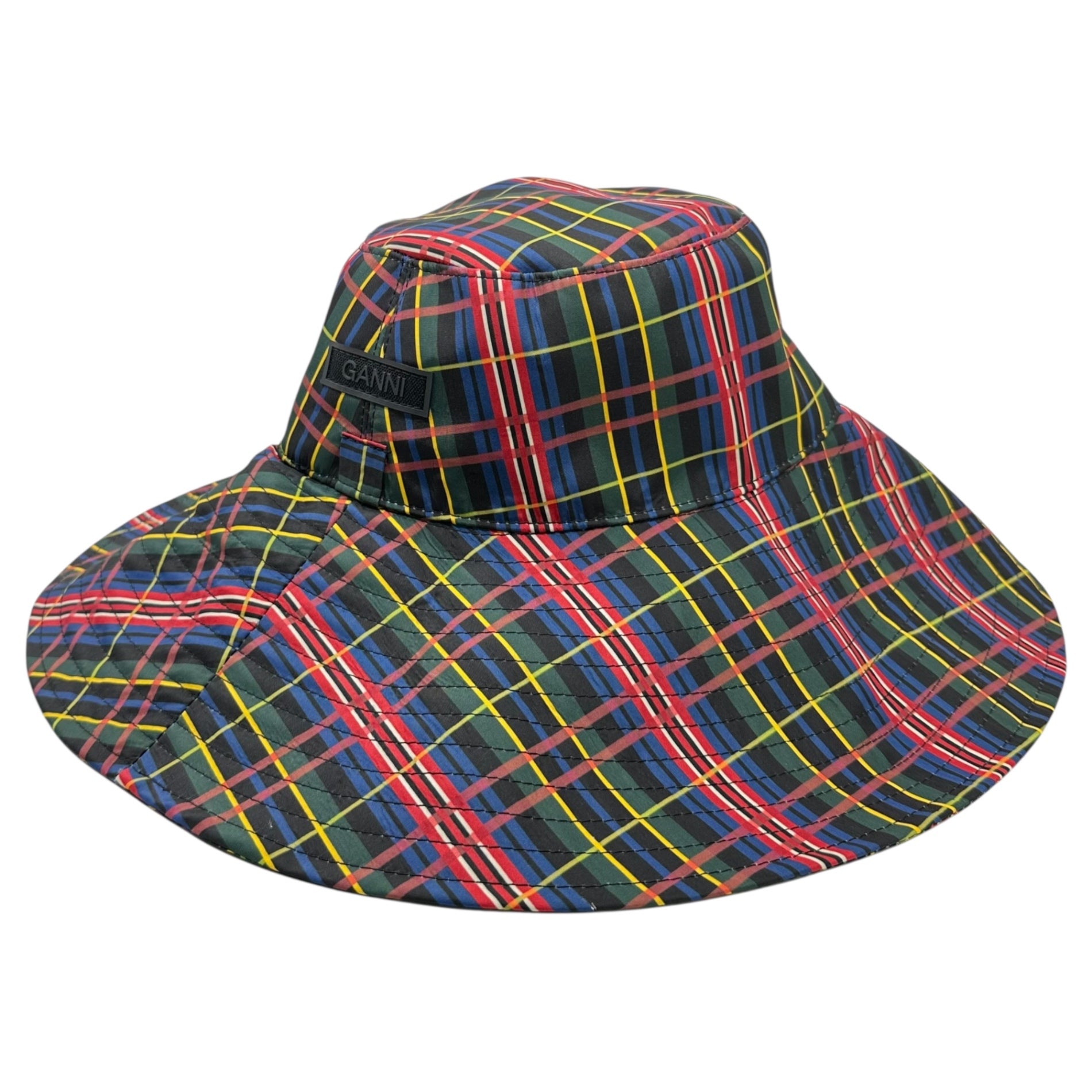 GANNI チェック柄 アウトドアハット GANNI(ガニー) Logo Check Safari Hat ロゴ チェック サファリ
