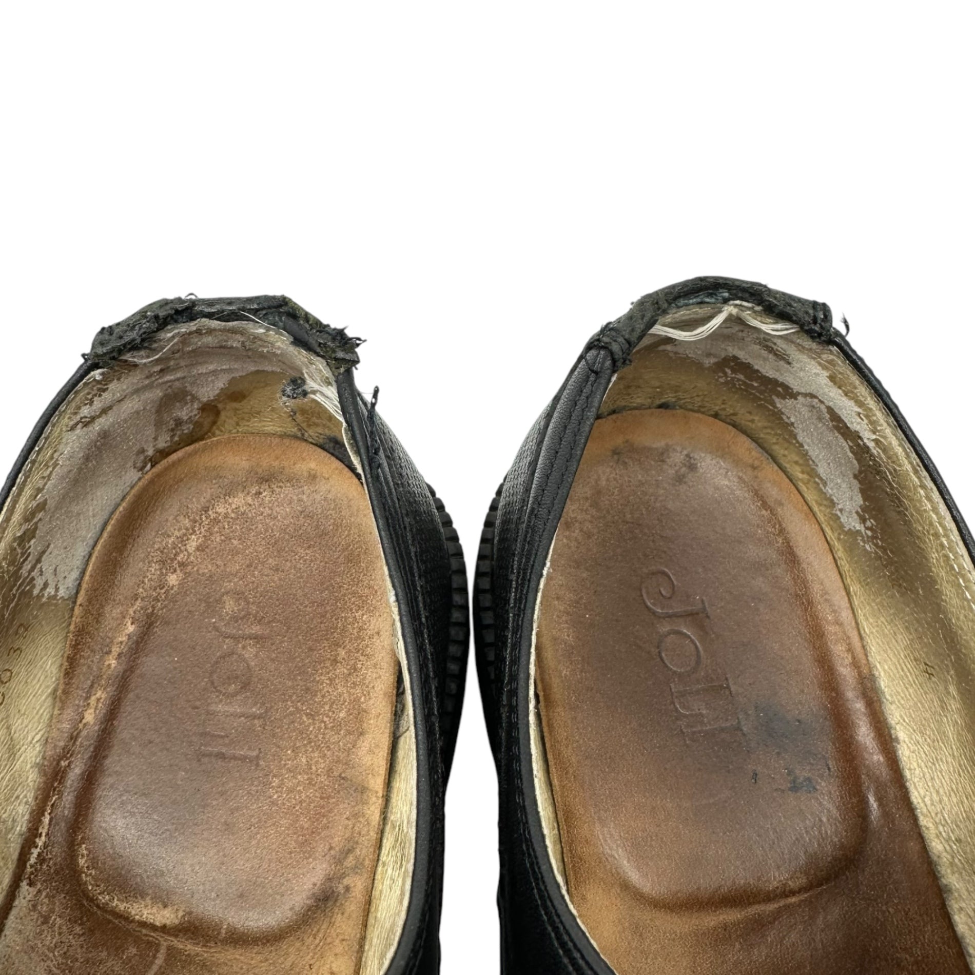 JOLI(ジョリ) Toe plaid craft leather shoes チェックトゥ クラフトレザーシューズ 4(27～28.0cm程度) ブラック ソール減り、使用感有