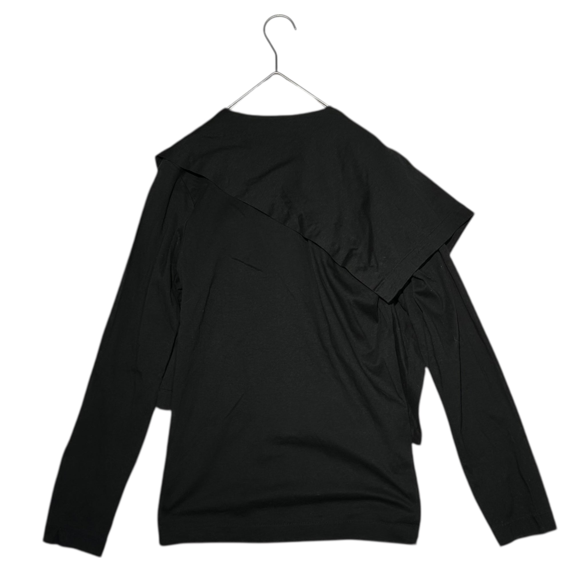 tricot COMME des GARCONS(トリココムデギャルソン) 80's Stole Design L/S Cotton Top 80年代 ストール デザイン 長袖 コットン カットソー TT-110360 FREE ブラック AD表記無し 川久保玲 本人期