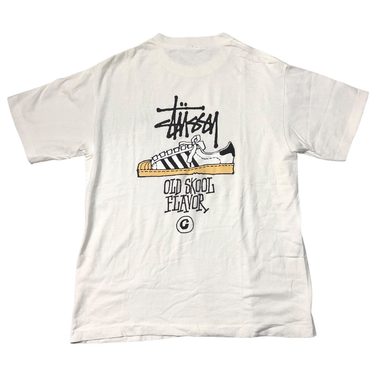 STUSSY(ステューシー) 80's "OLD SKOOL FLAVOR" VINTAGE TEE ヴィンテージ Tシャツ  M ホワイト SUPERSTAR スーパースター 半袖