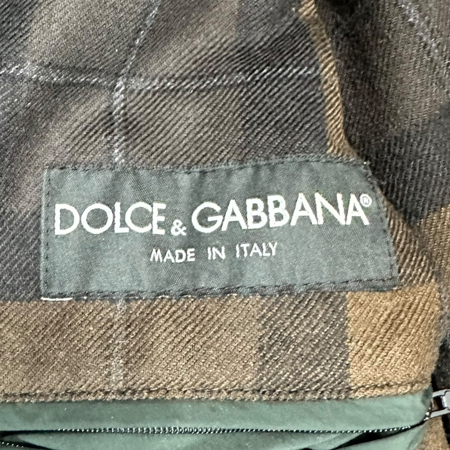 DOLCE&GABBANA(ドルチェ&ガッバーナドルガバ) Check Piping Hooded Padded Jacket チェック パイピング フーデット パテッド ジャケット G9AO0T FUMYY 46(M程度) グリーン×ブラウン