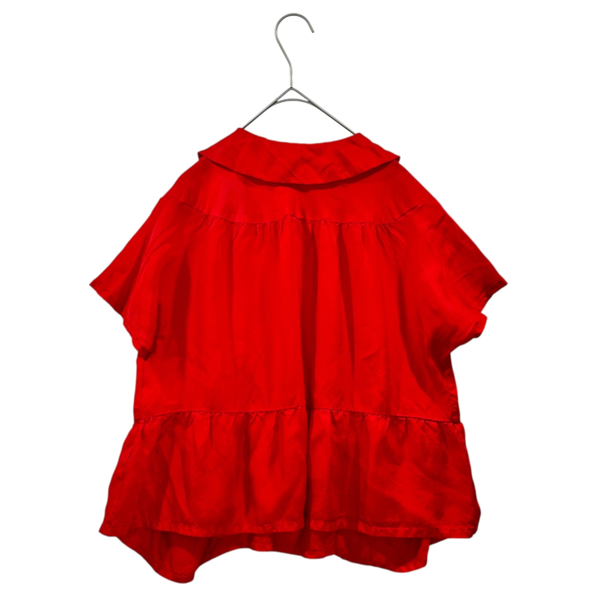 tricot COMME des GARCONS(トリココムデギャルソン) 09AW Front Pocket Round Collar Cupro Blouse フロントポケット 丸襟 キュプラ ブラウス TD-B036 S レッド AD2009
