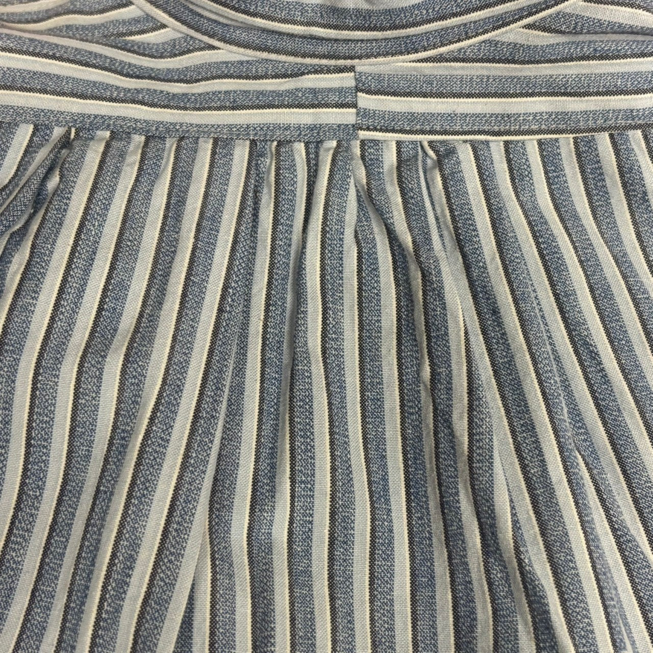 Euro vintage(ヨーロッパヴィンテージ) 30's ”Le Eirauteur” French Striped Grandpa Shirt フランス ストライプ グランパ シャツ 110(L～XL相当) ブルー 推定30年代 アンティーク ワンピース スモック シャツ