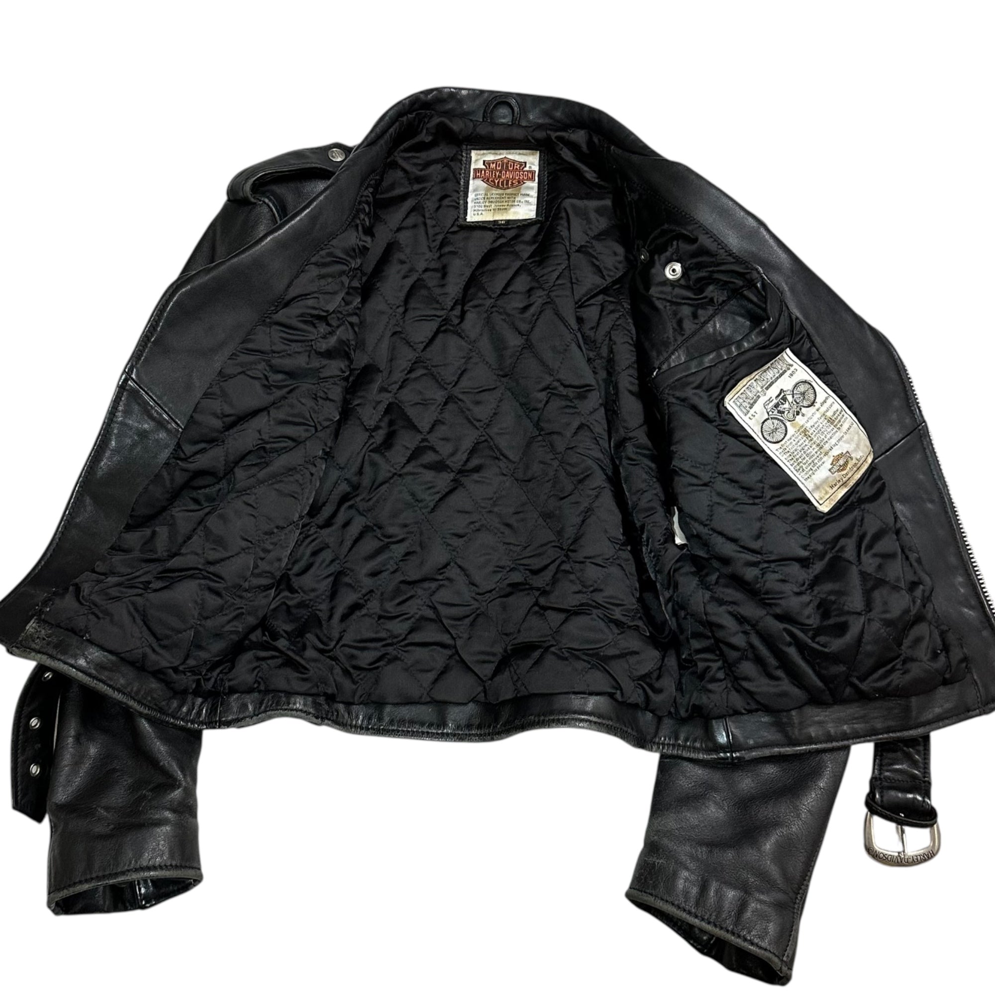 HARLEY DAVIDSON(ハーレーダビッドソン) Double Riders Jacket ダブル ライダース ジャケット 38(M程度) ブラック レザー