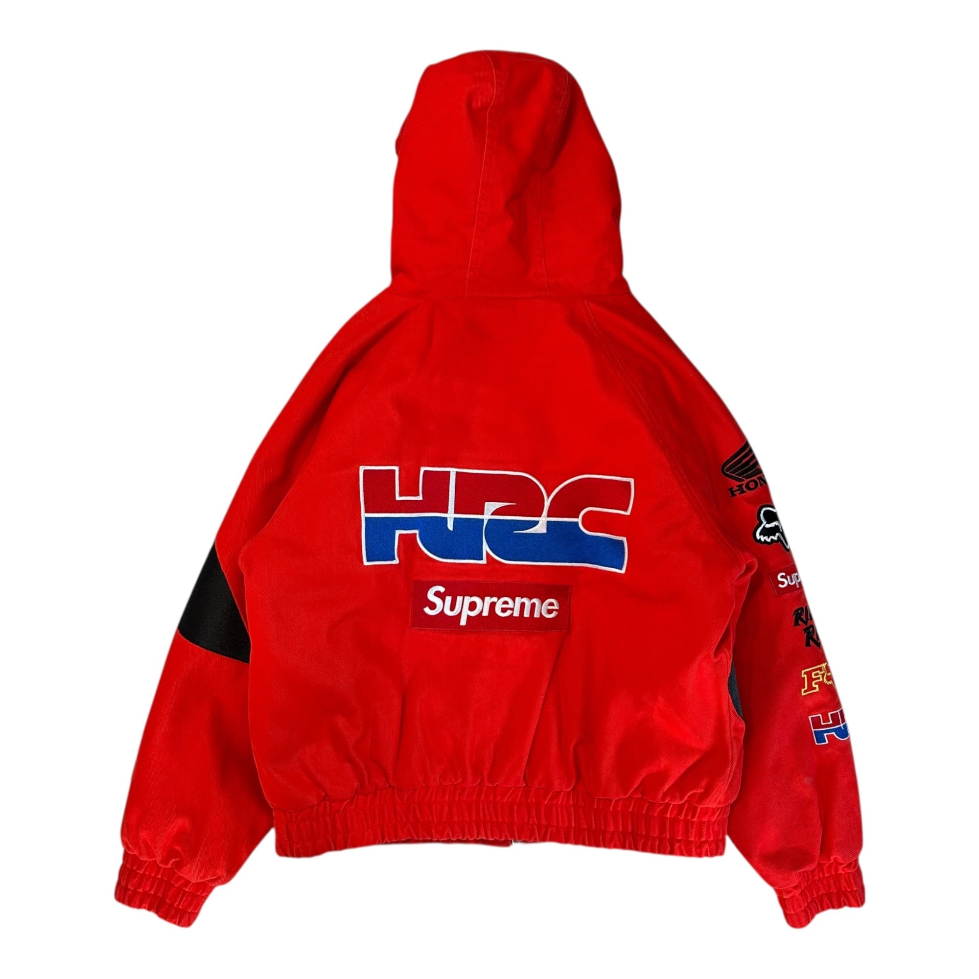 SUPREME(シュプリーム) 19AW Honda Fox Racing Puffy Zip Up Jacket ホンダ フォックス レーシング フーデッド ジップアップ ジャケット S レッド 19FW