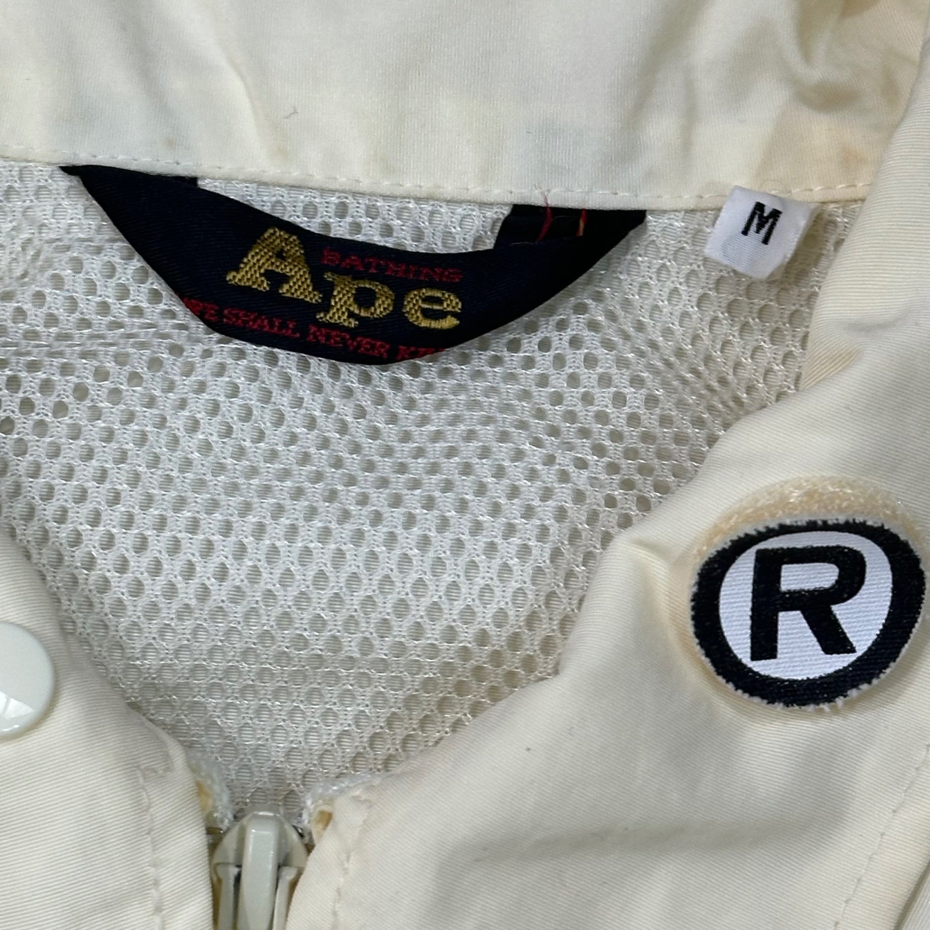 A BATHING APE(アベイシングエイプ) 1990's 2Way Nylon Jacket ナイロン ジャケット M アイボリー 90年代