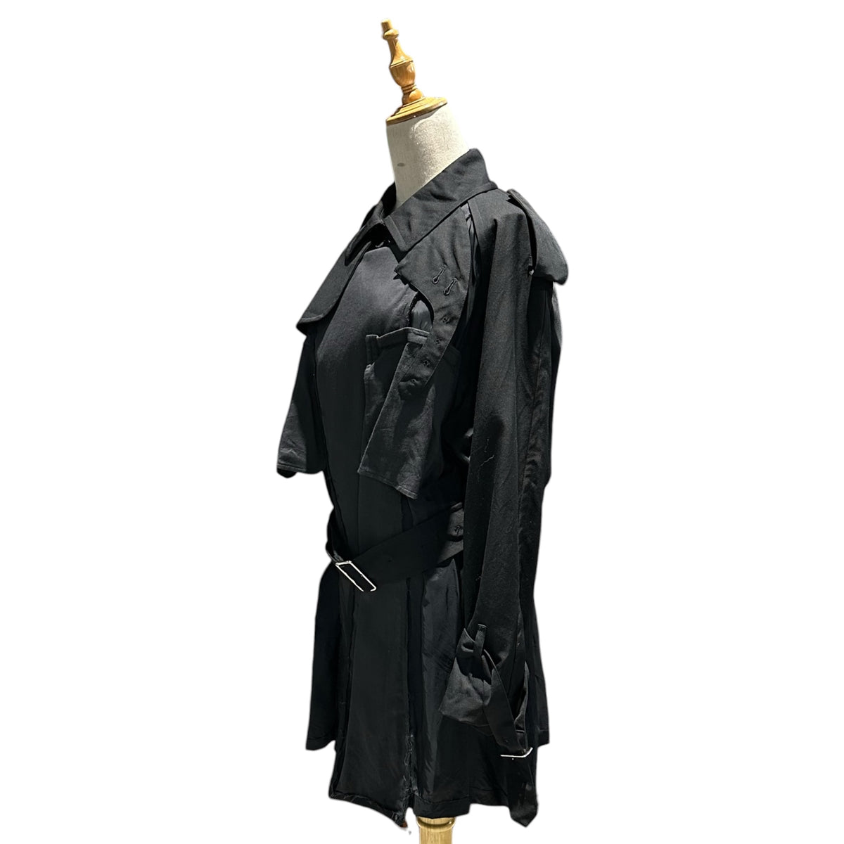 COMME des GARCONS(コムデギャルソン) 1992SS Inside-Out Trench Coat インサイドアウト トレンチ コート GC-110130 FREE ブラック AD1991 90s アーカイブ 稀少