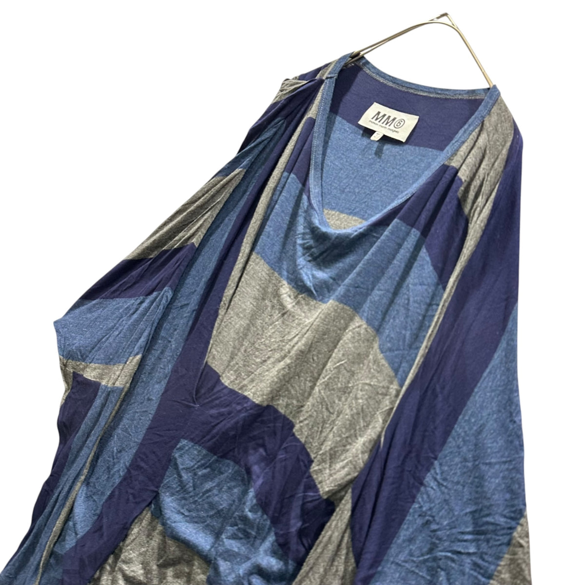 MM6 Maison Margiela(エムエムシックス) 2012AW Asymmetric colorblock dolman sleeve dress 切替 アシンメトリー ドルマン ワンピース S32CT0395 S ネイビー×パープル×グレー
