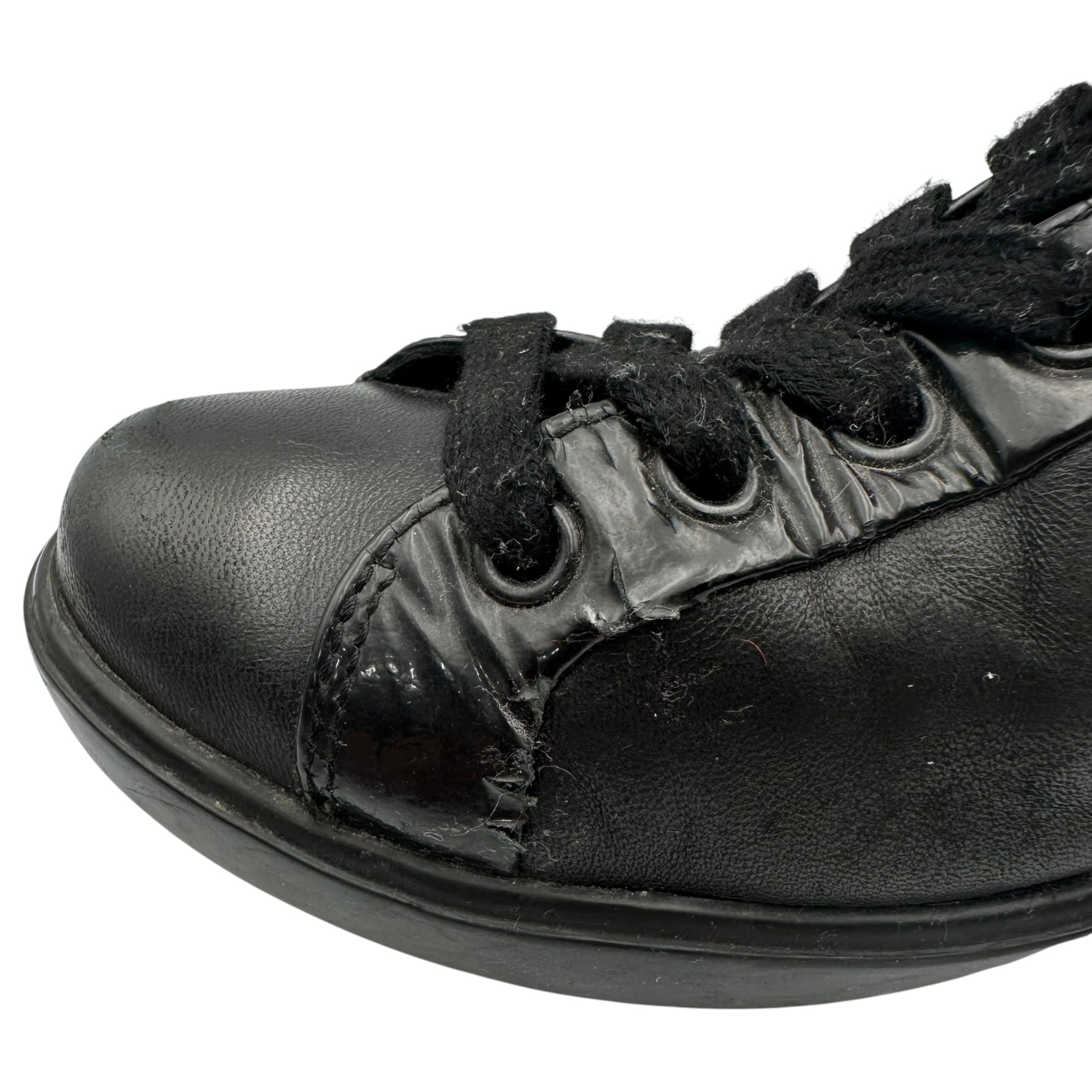 PRADA SPORT(プラダスポーツ) High-Top Leather Sneakers ベルクロ ハイカット レザー スニーカー 3T 5466 38 1/2(25cm程度) ブラック
