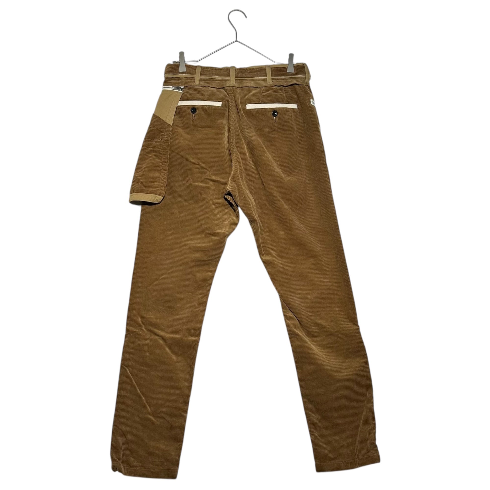 sacai(サカイ) 21AW Big Pockets Nylon-Switched Corduroy Pants ビッグポケット ナイロン切替 コーデュロイ パンツ 21-02629M 1(S程度) ブラウン×ベージュ