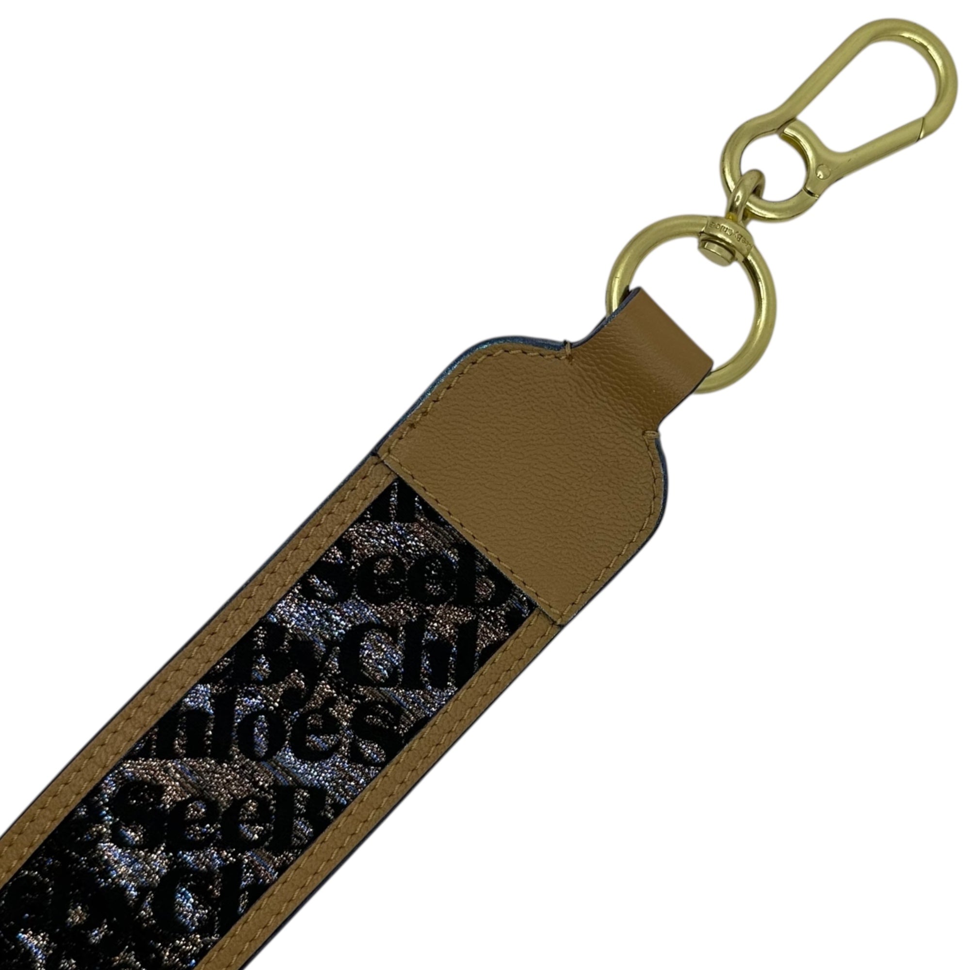 SEE BY CHLOE(シーバイクロエ) Glitter Monogram Shoulder Strap ラメ モノグラム ショルダー ストラップ ブラウン×ブラック