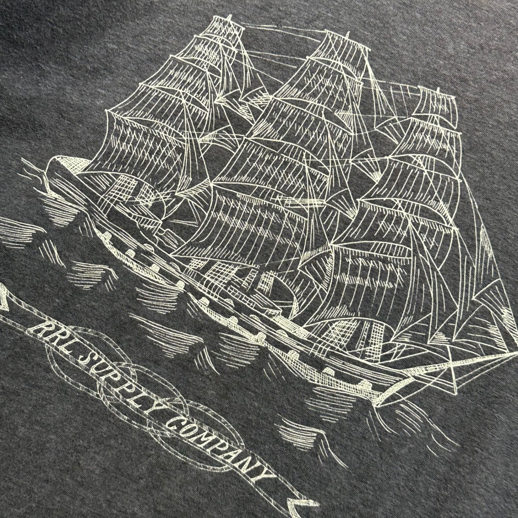 RRL(ダブルアールエル) Vintage-Washed Crew Neck T-Shirt ヴィンテージ加工 クルーネック Tシャツ ブラック(フェード強め)